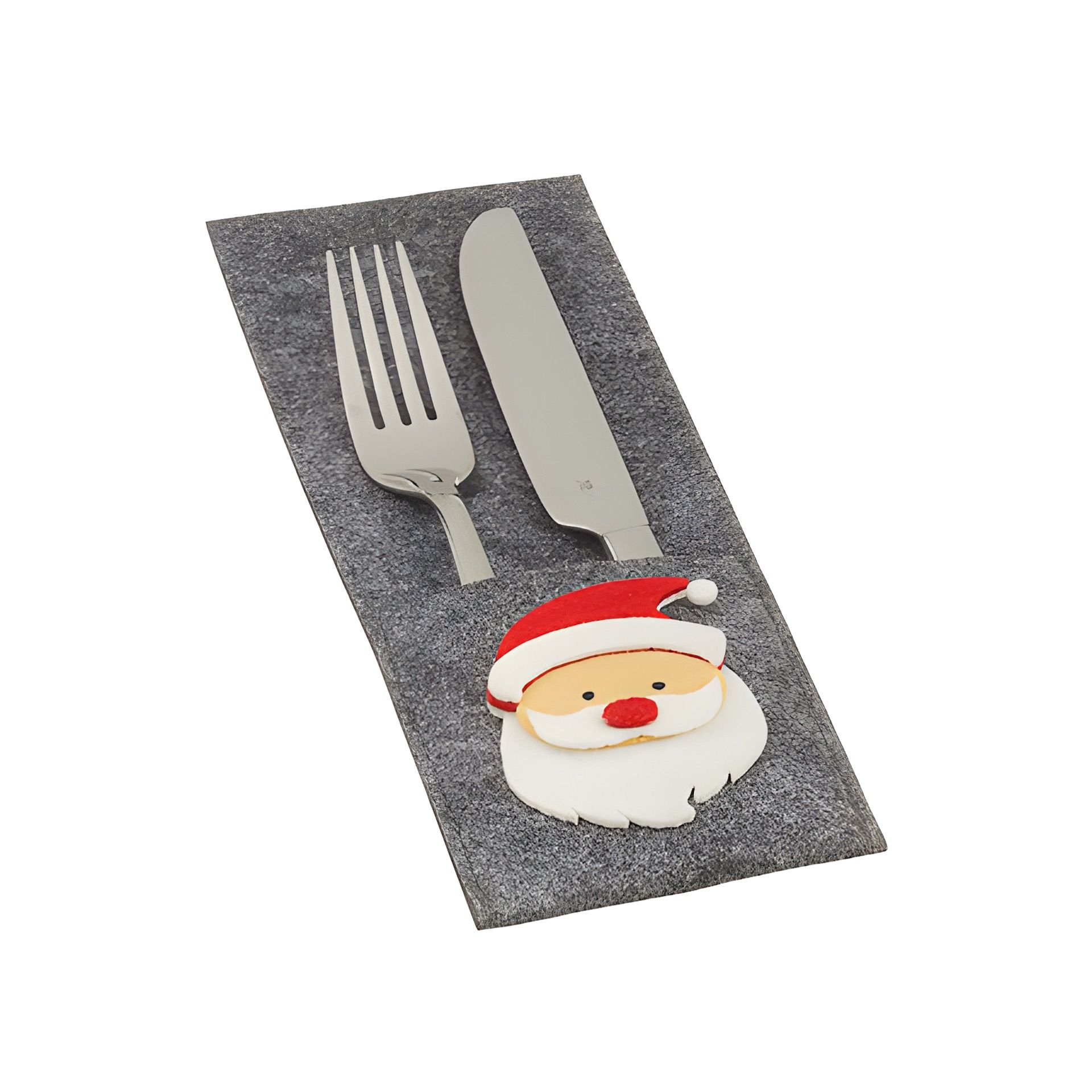 Besteckhalter 'Weihnachtsmann' aus Filz, 9 x 26 cm