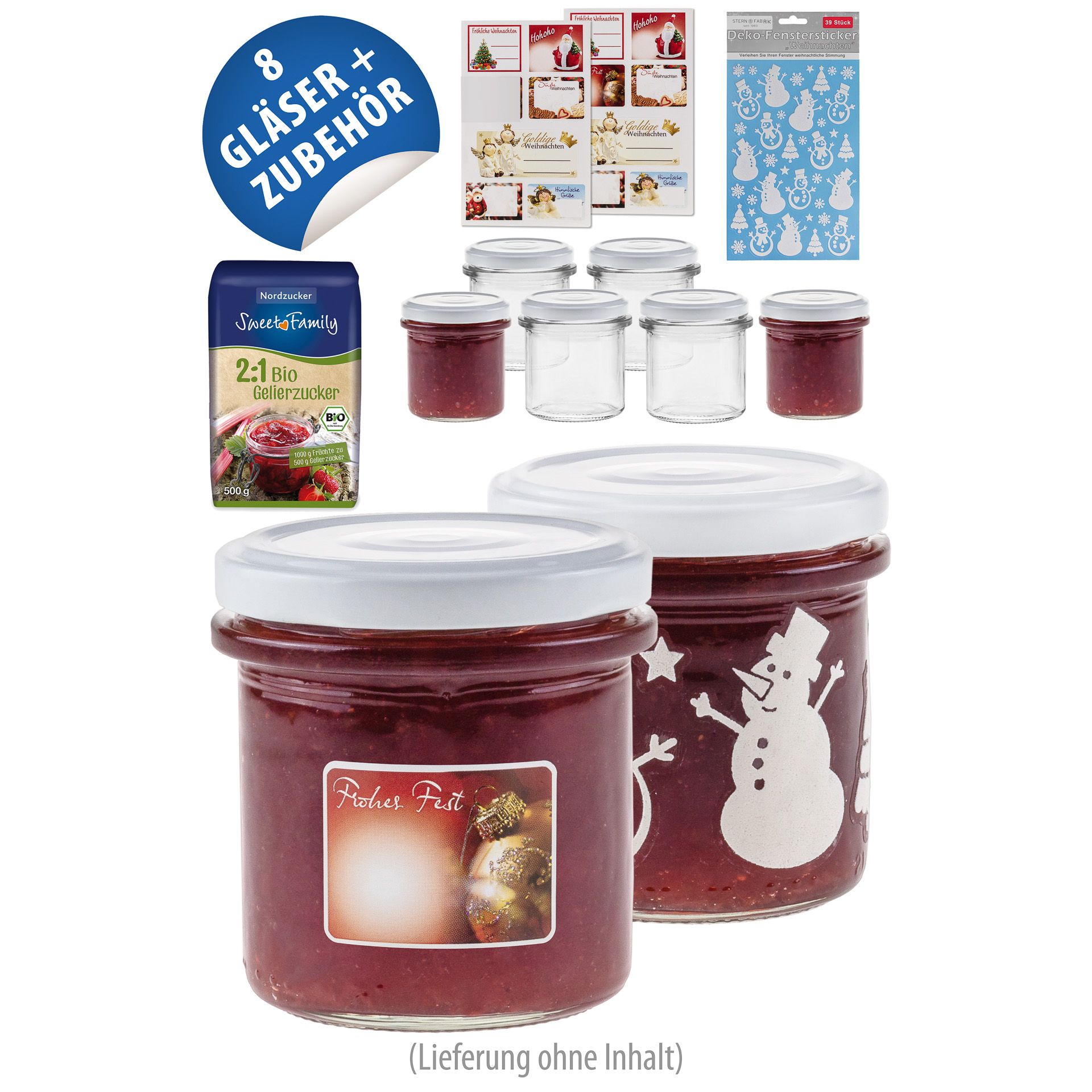 Weihnachtsmarmelade für Kinder, 8er Set