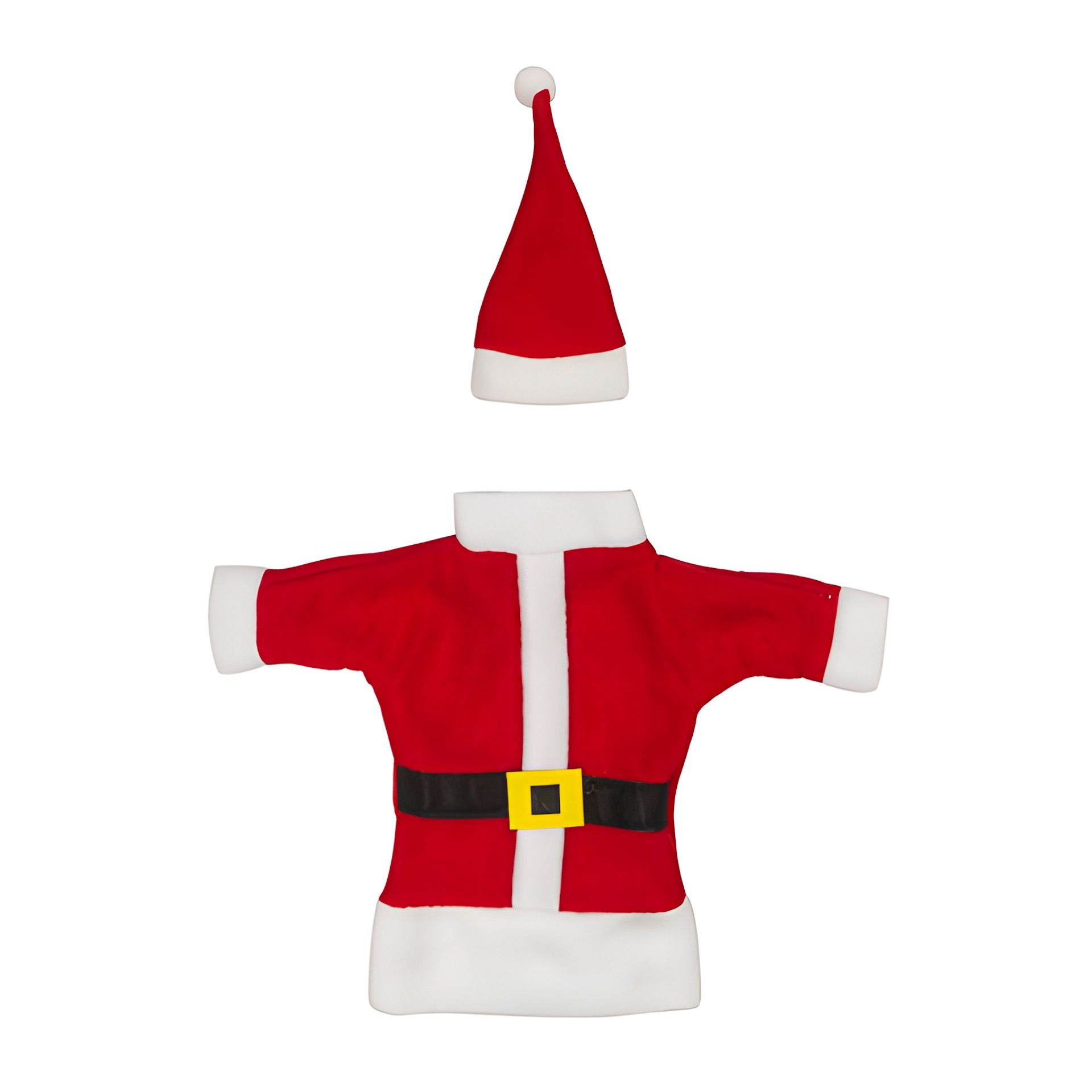 Flaschenverkleidung 'Weihnachtsmann-Mantel mit Mütze'