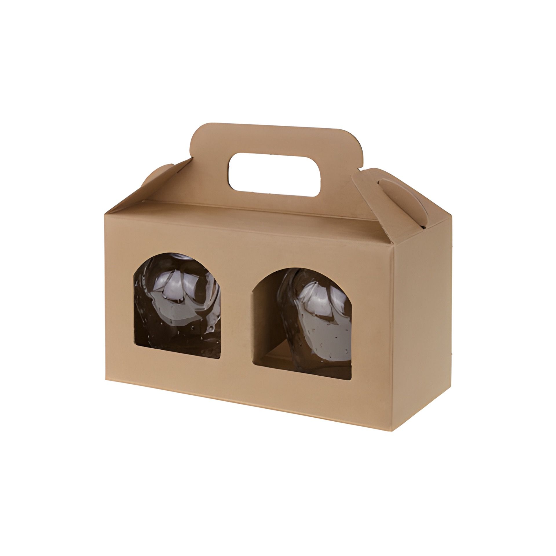 Gläserkarton 2er 170 x 80 x 90 mm natur