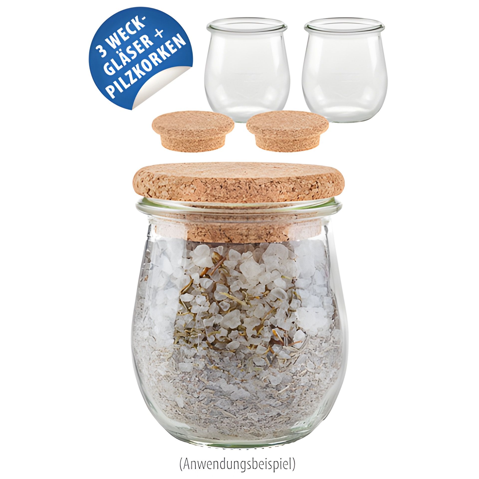 WECK-Tulpenglas  220 ml mit Pilzkorken, 3er Set