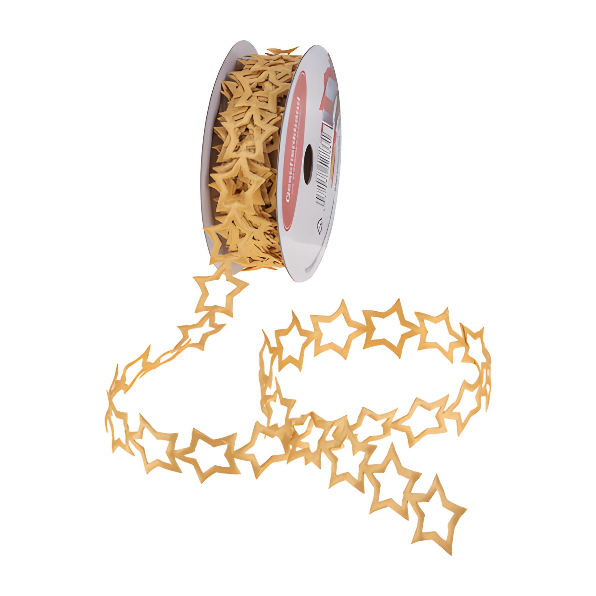 Geschenkband 'Sterne' 2,7 m, 25 mm gold