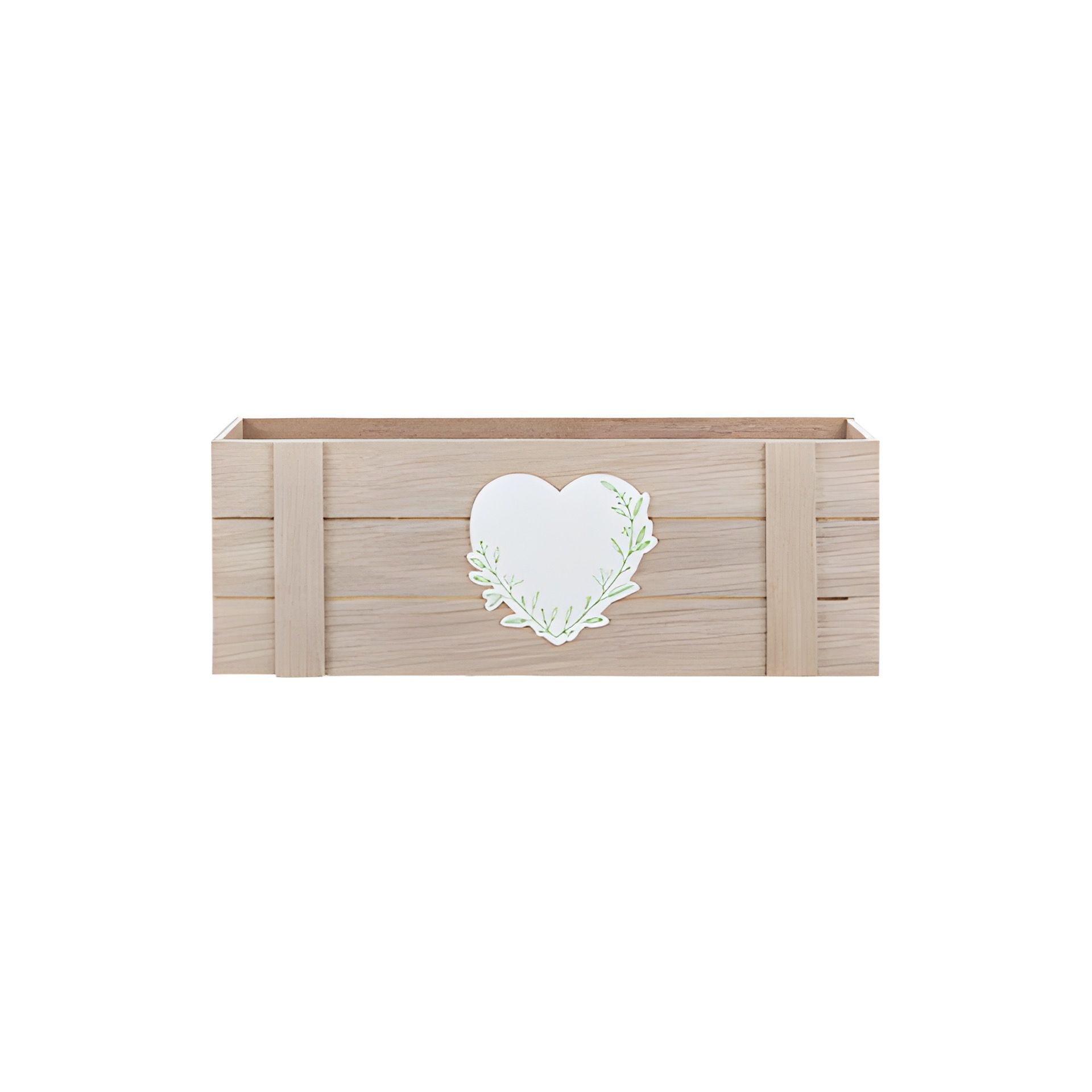 Holzkiste mit Herz, 28 x 10 x 10 cm