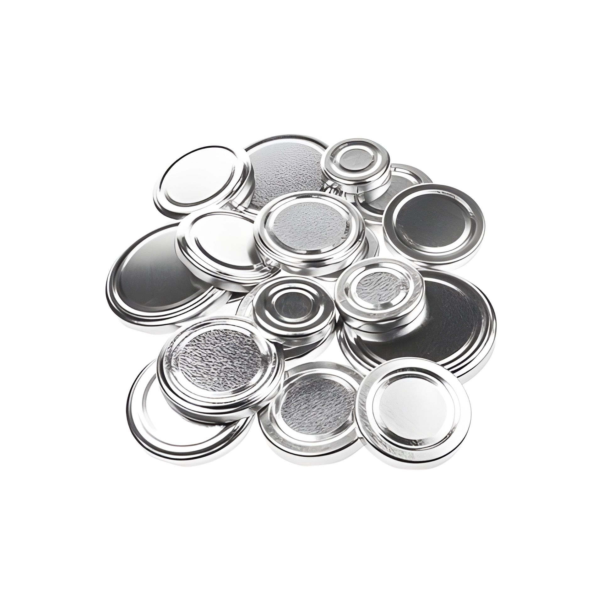 Deckel-Sortiment silber, 21-teilig