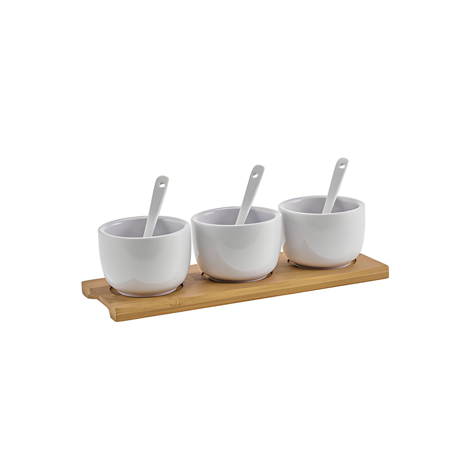 Schälchenset Keramik weiß, 7-teilig