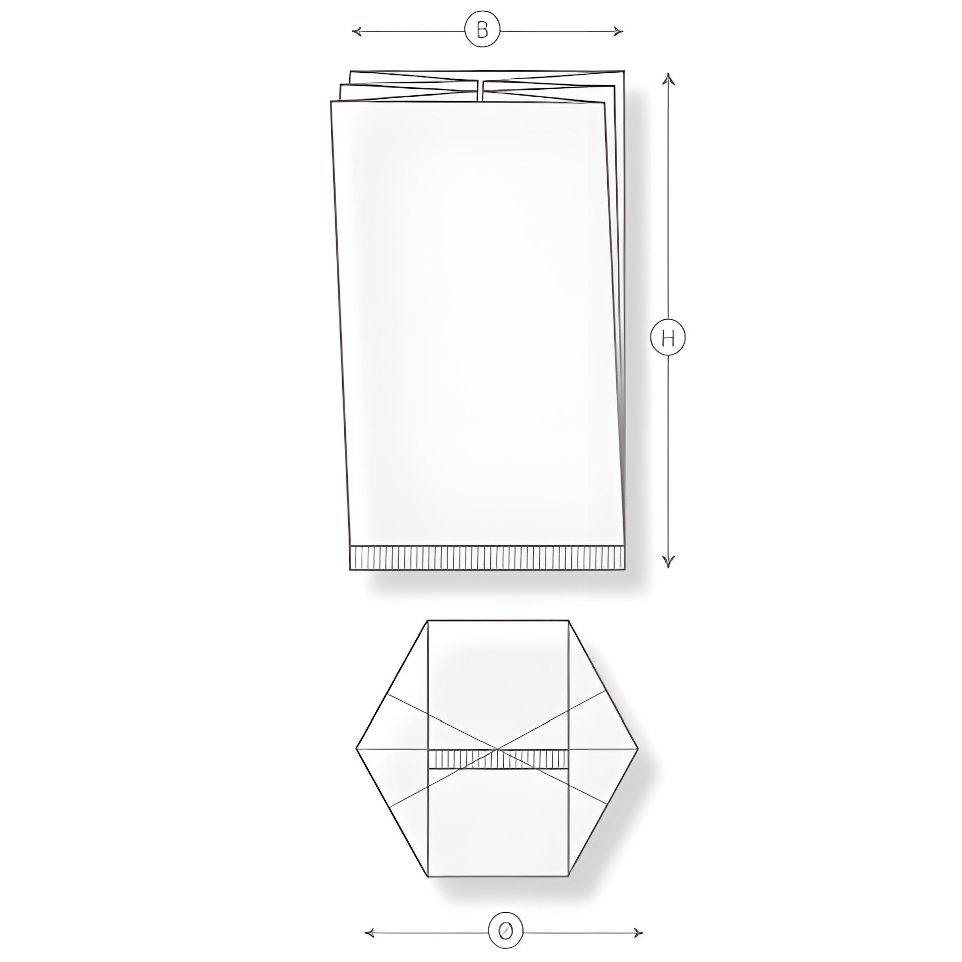 Diamantbeutel  50 x 420 mm Ø 94 mm,  10 Stück