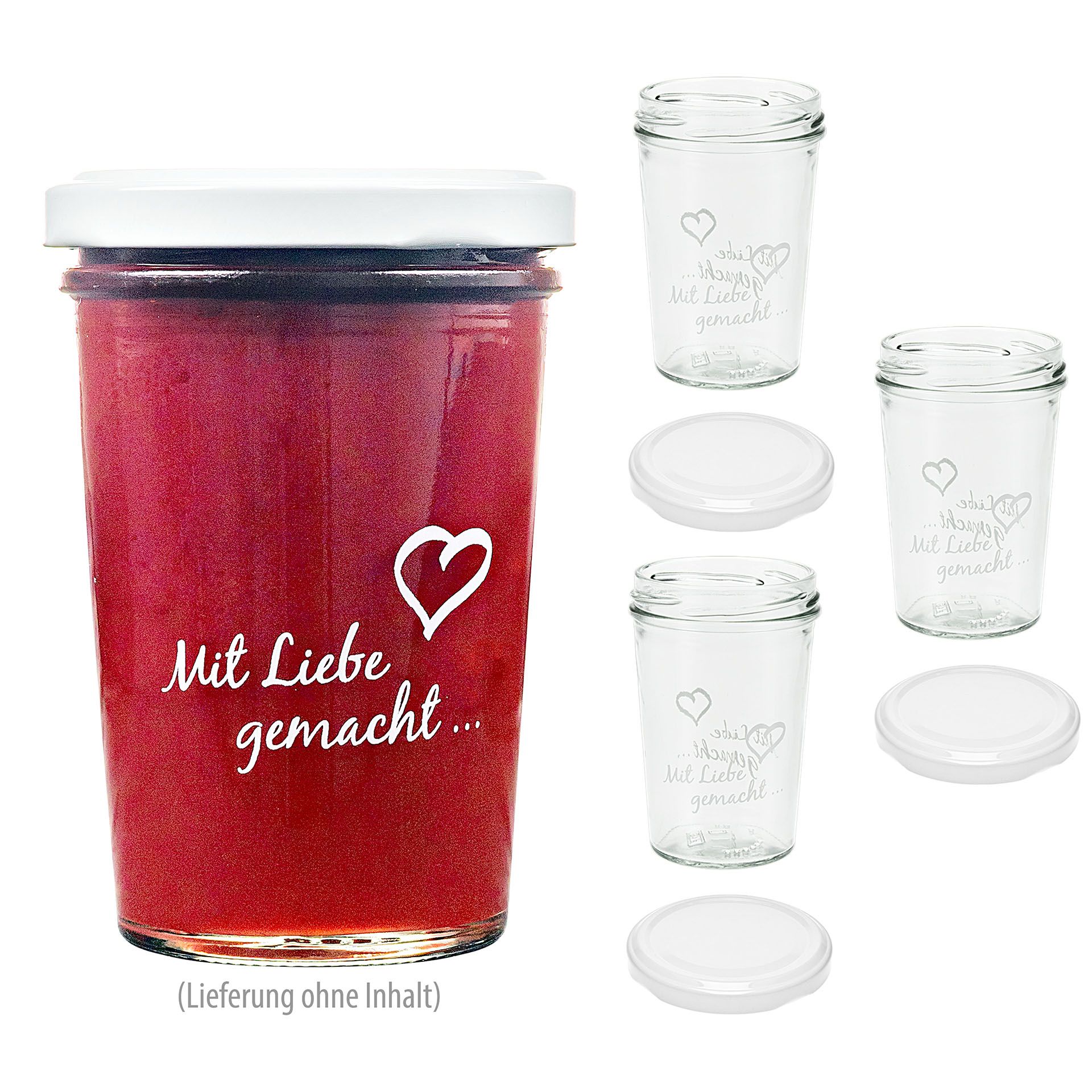 Becherglas 150 ml TO 66 'Mit Liebe gemacht', 4er Set