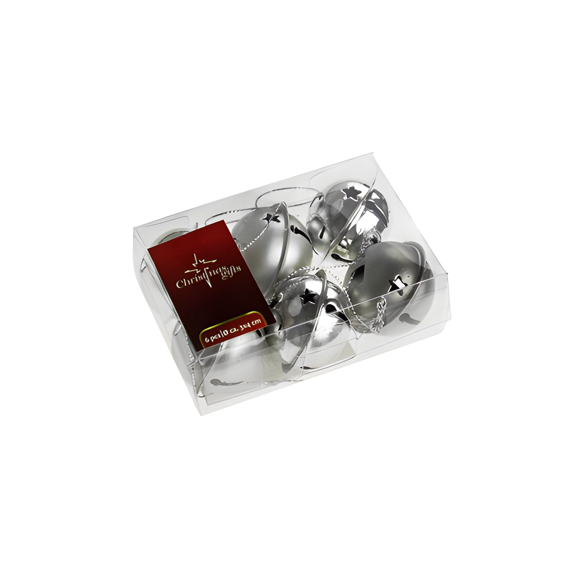 Metallanhänger 'Weihnachtsglocke' silber, 6er Set