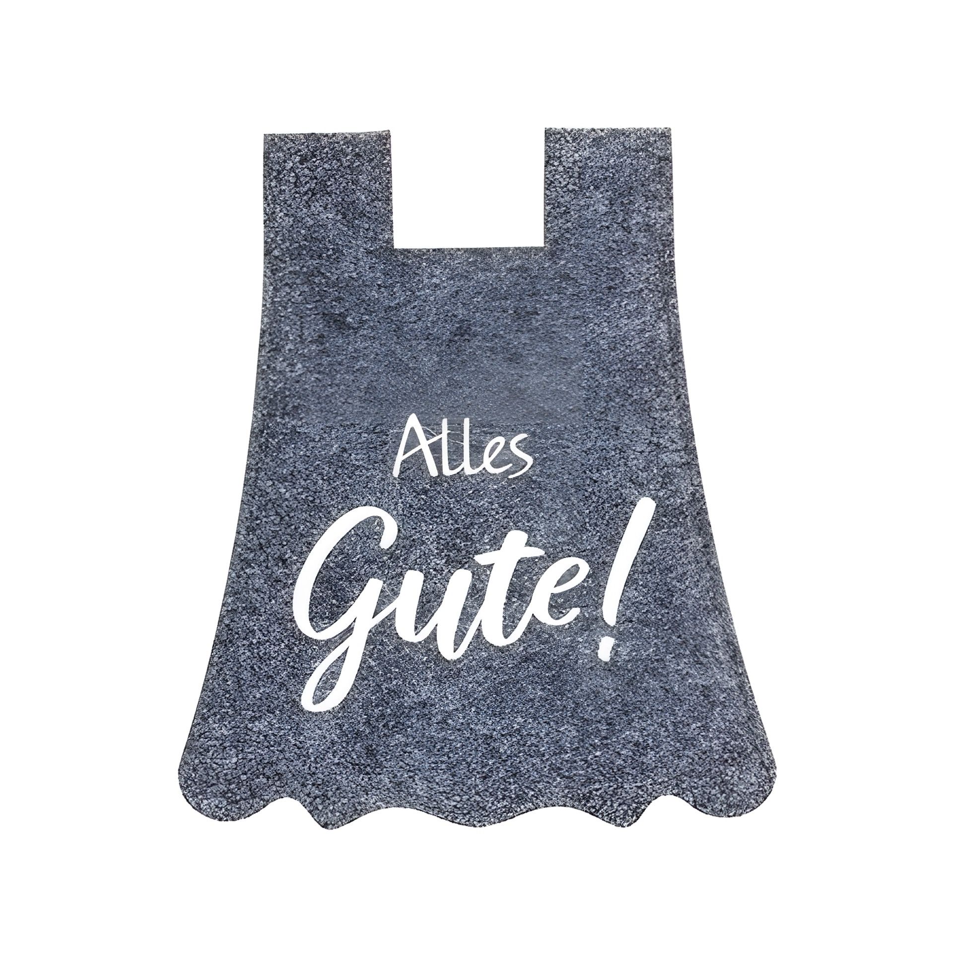 Flaschendeko Filzkleid mit 'Alles Gute!'