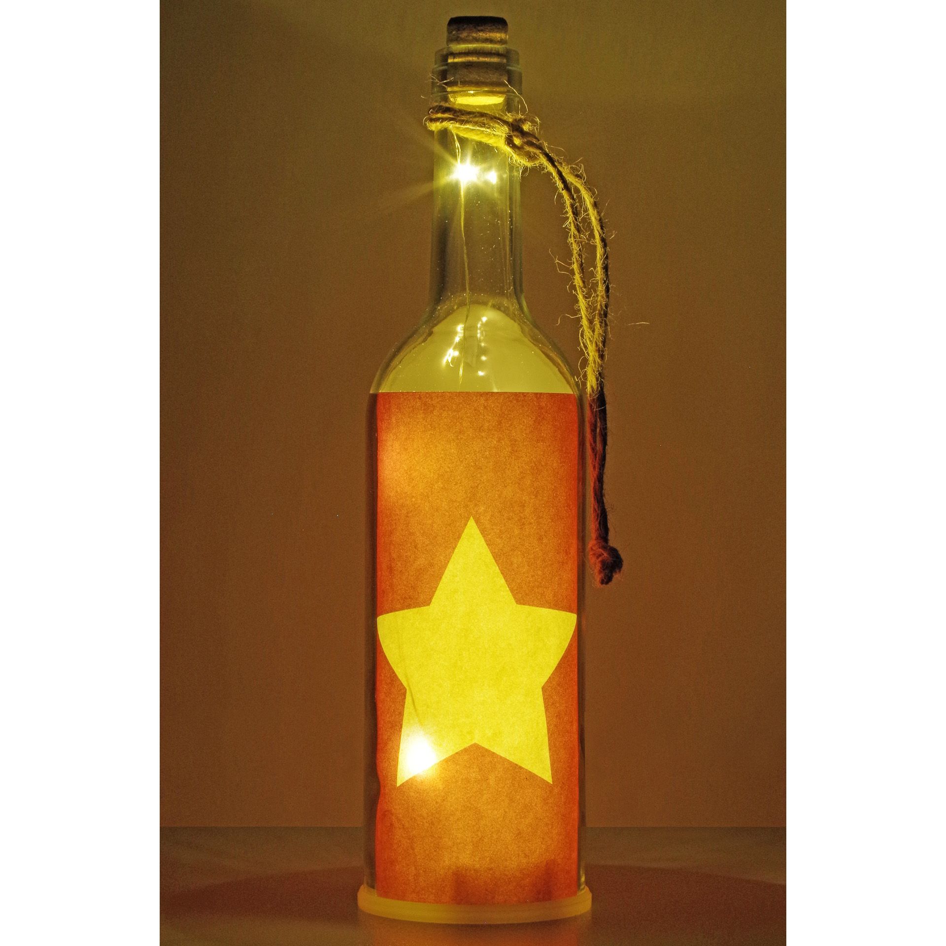 Flaschenlampe mit 5 LEDs, rot