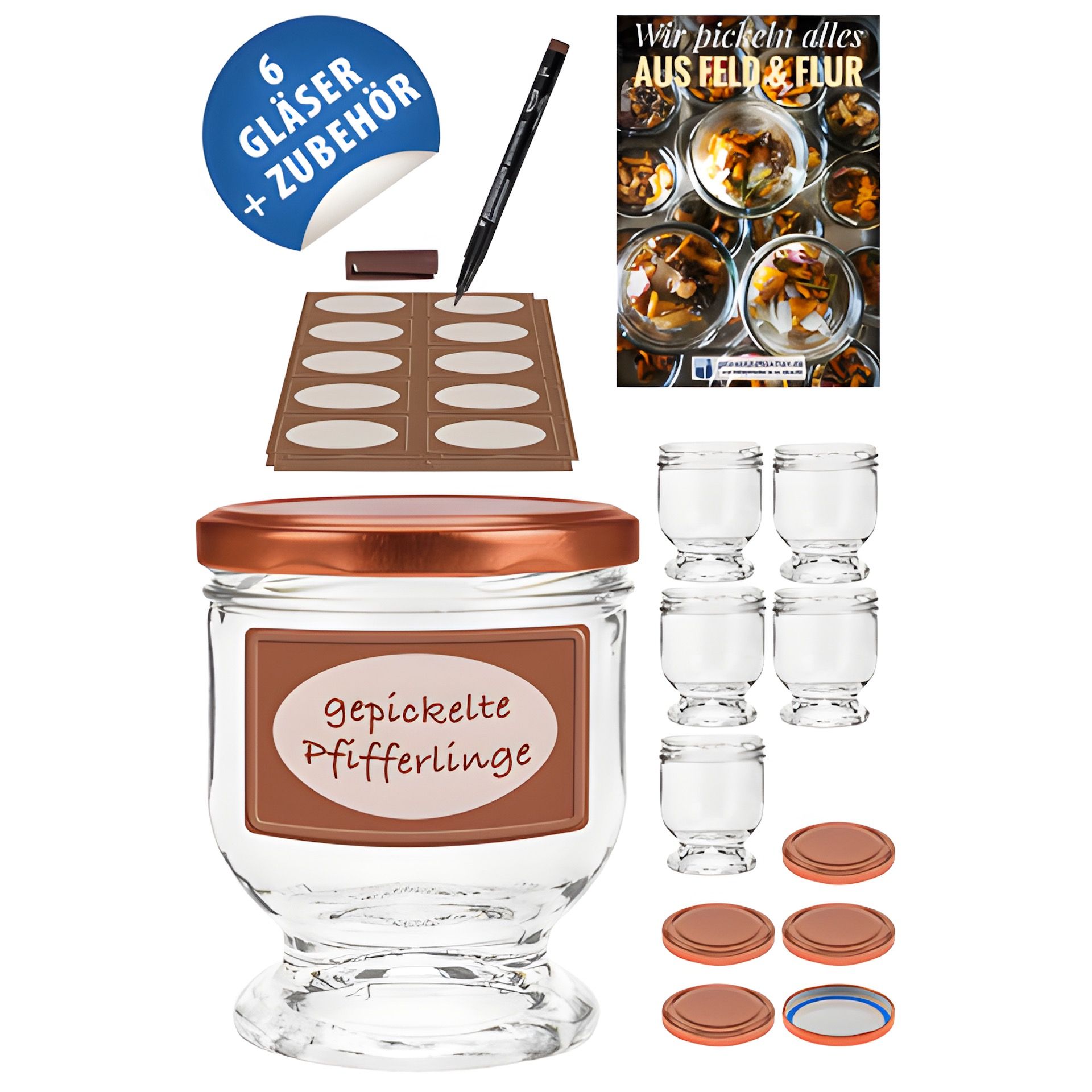 Einmachglas 'Nocciola' 250 ml bronze, 6er Set