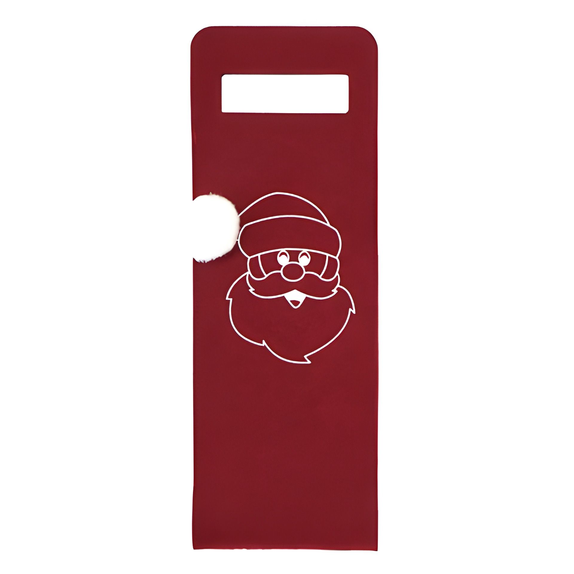 Flaschentasche 'Santa mit Bommel' Filz, 15 x 41 cm, rot