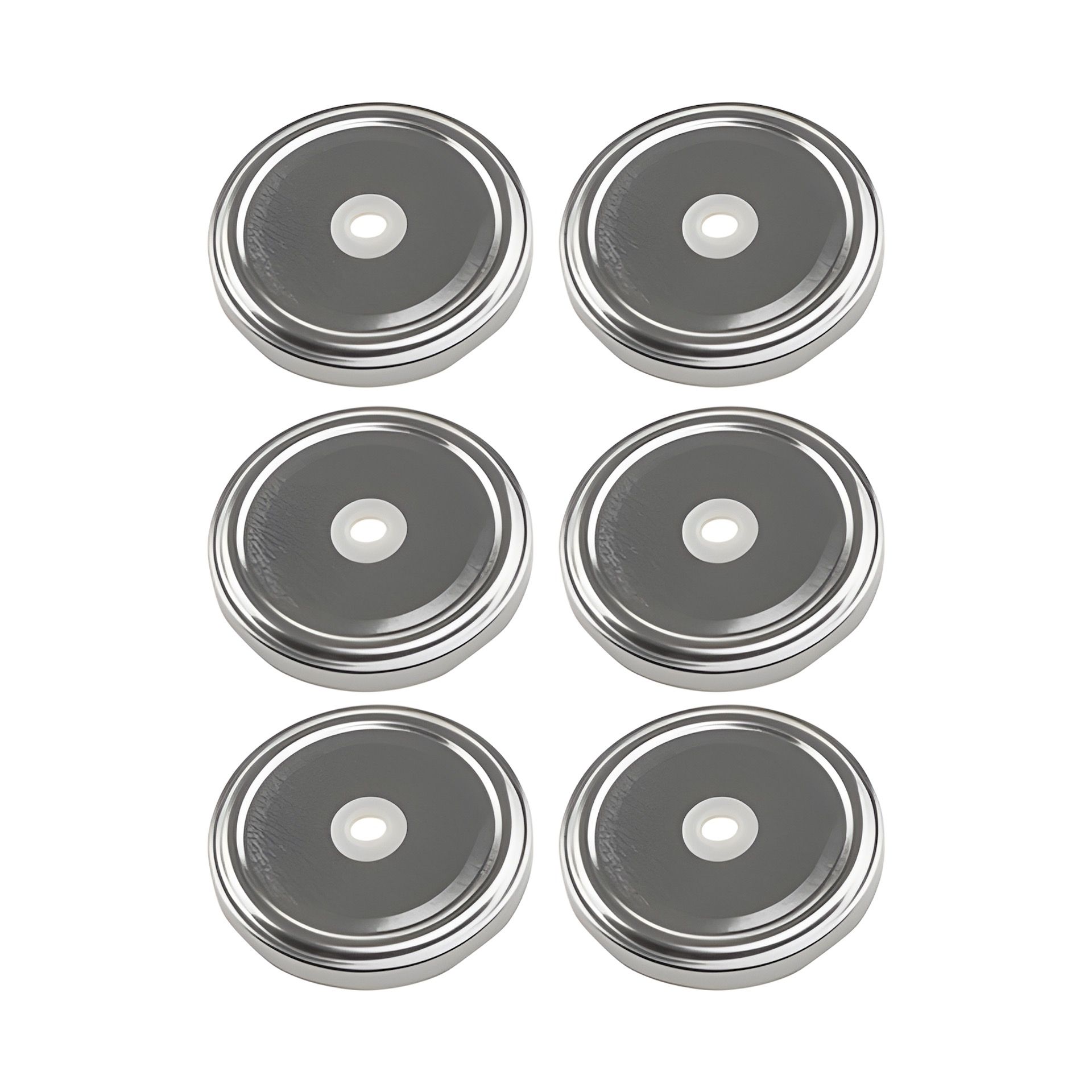 TO 63 Trinkhalmdeckel silber, Loch Ø 8 mm, 6 Stück