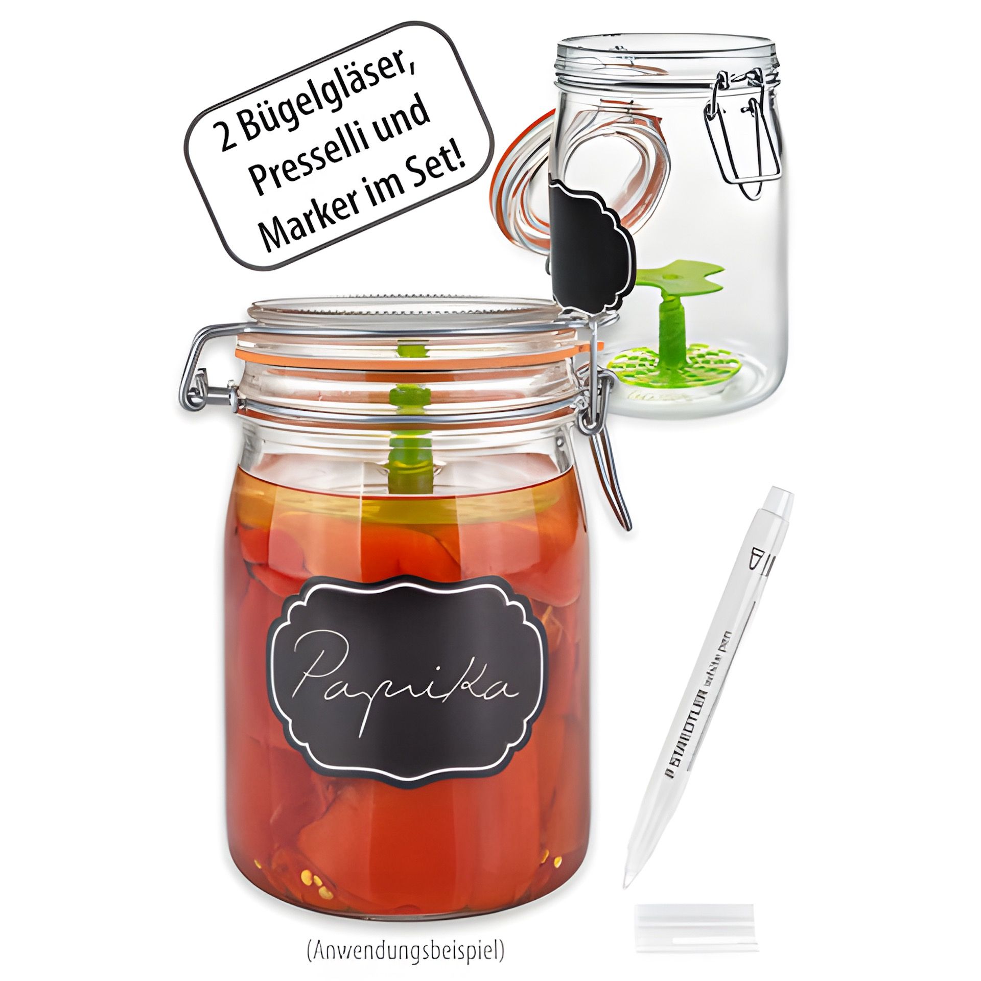 Fermentier-Set mit Bügelgläsern 1000 ml