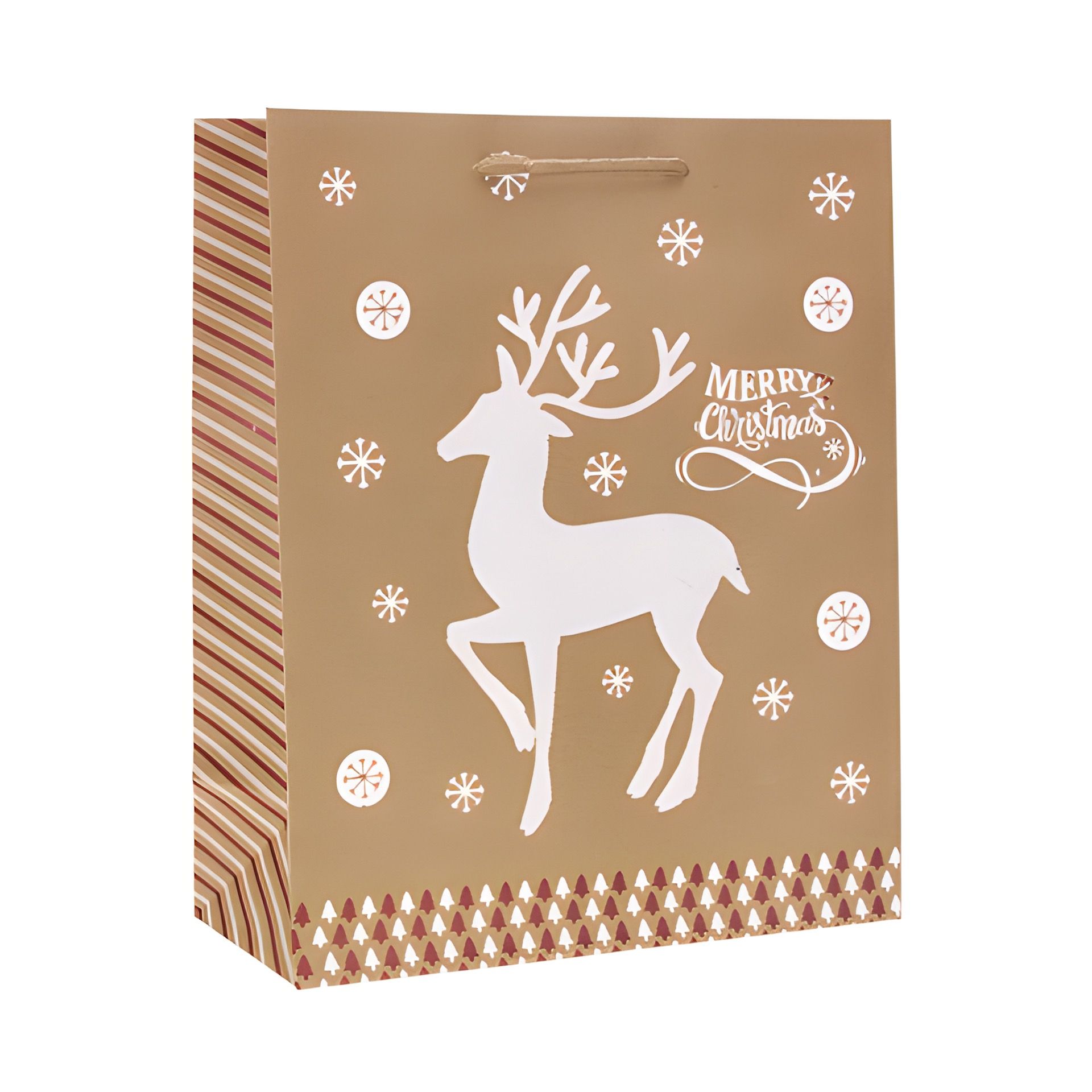 Geschenktüte 'Hirsch und Eiskristalle', groß