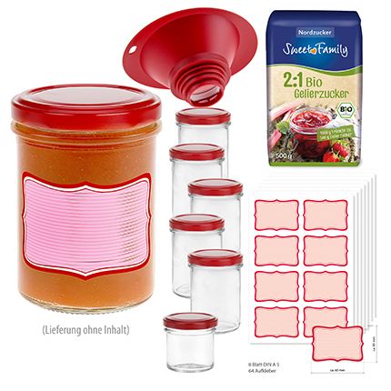 Komplett-Set Sturzglas 230 ml TO 66 rot mit vielen Extras