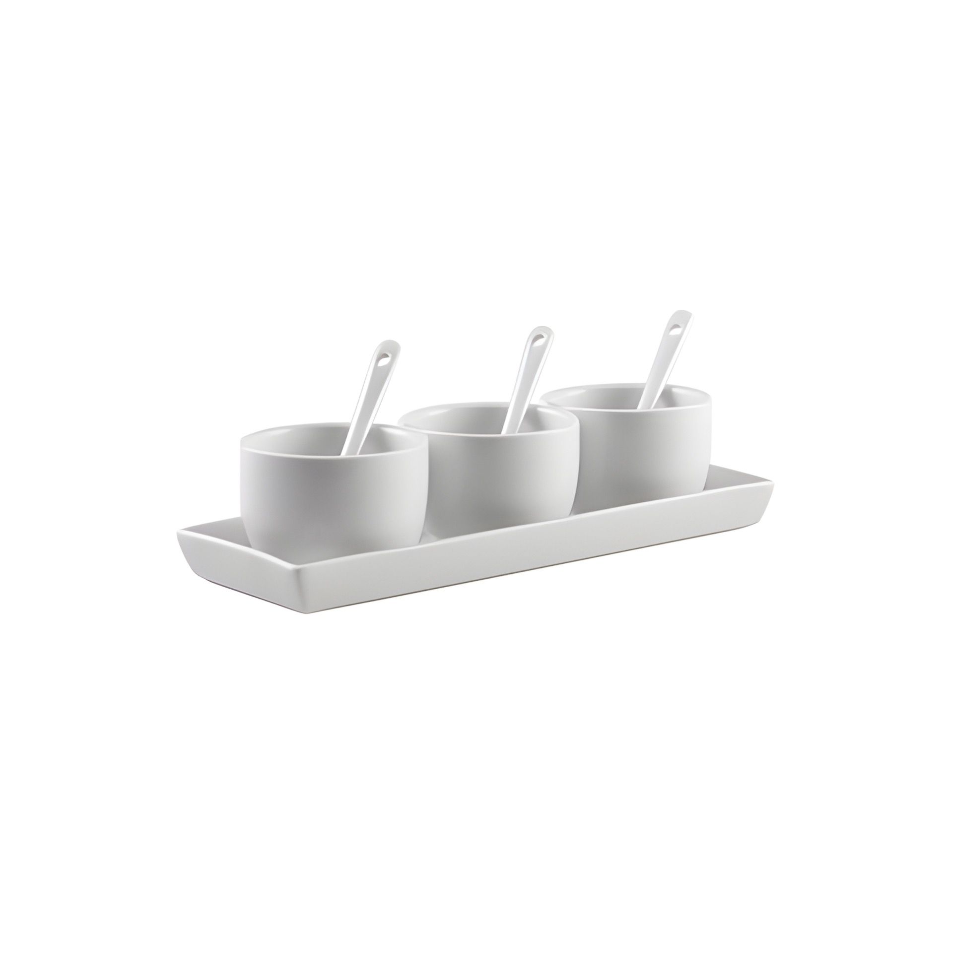 Servierschalen-Set Keramik weiß, 7-teilig