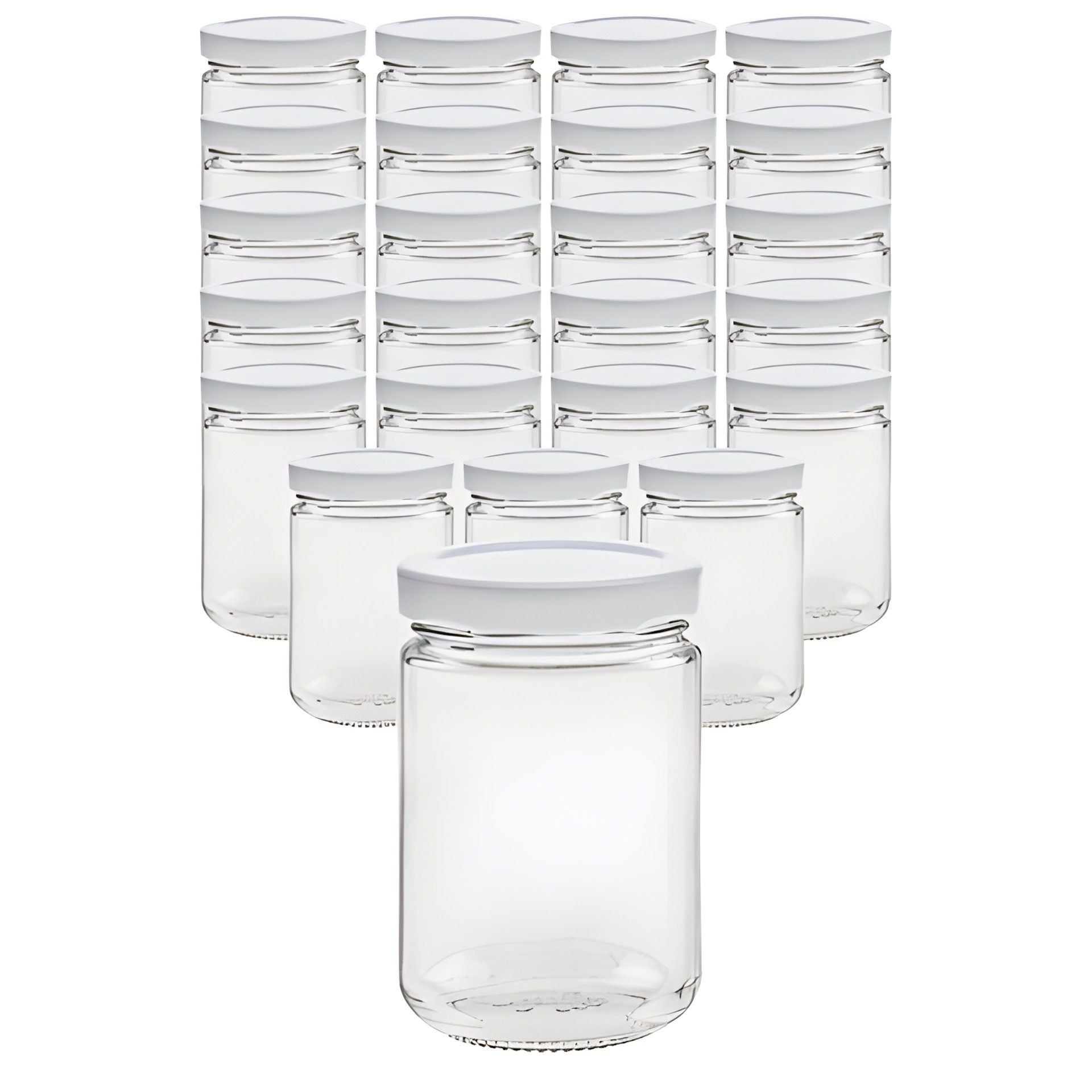 24er Set Rundglas 159 ml mit Deckel weiß