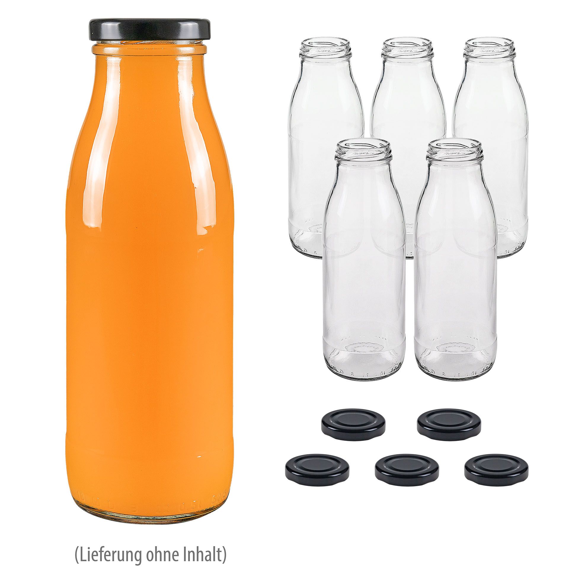 Weithalsflasche 500 ml, 6er Set