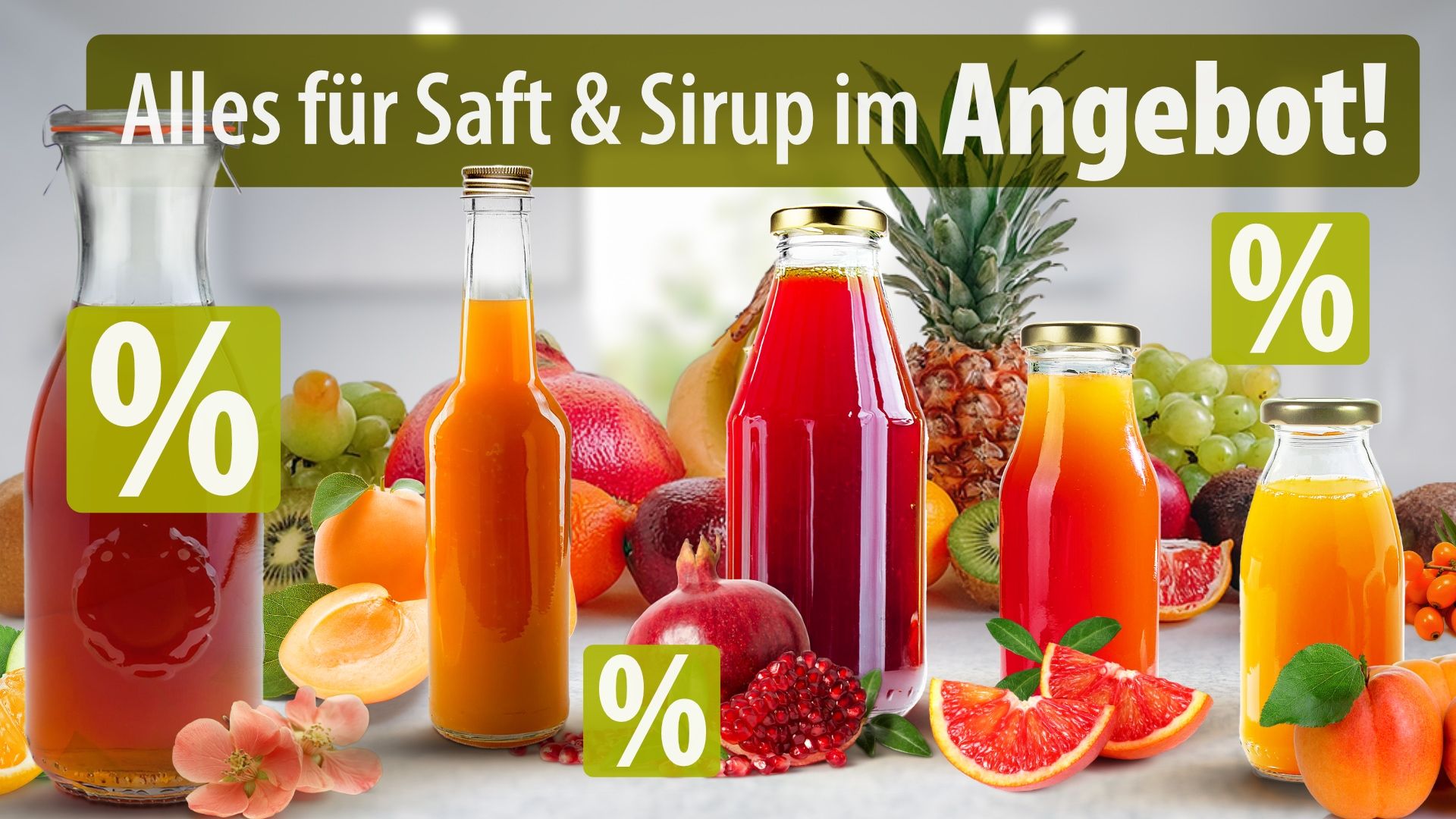 Flaschen für Saft und Sirup