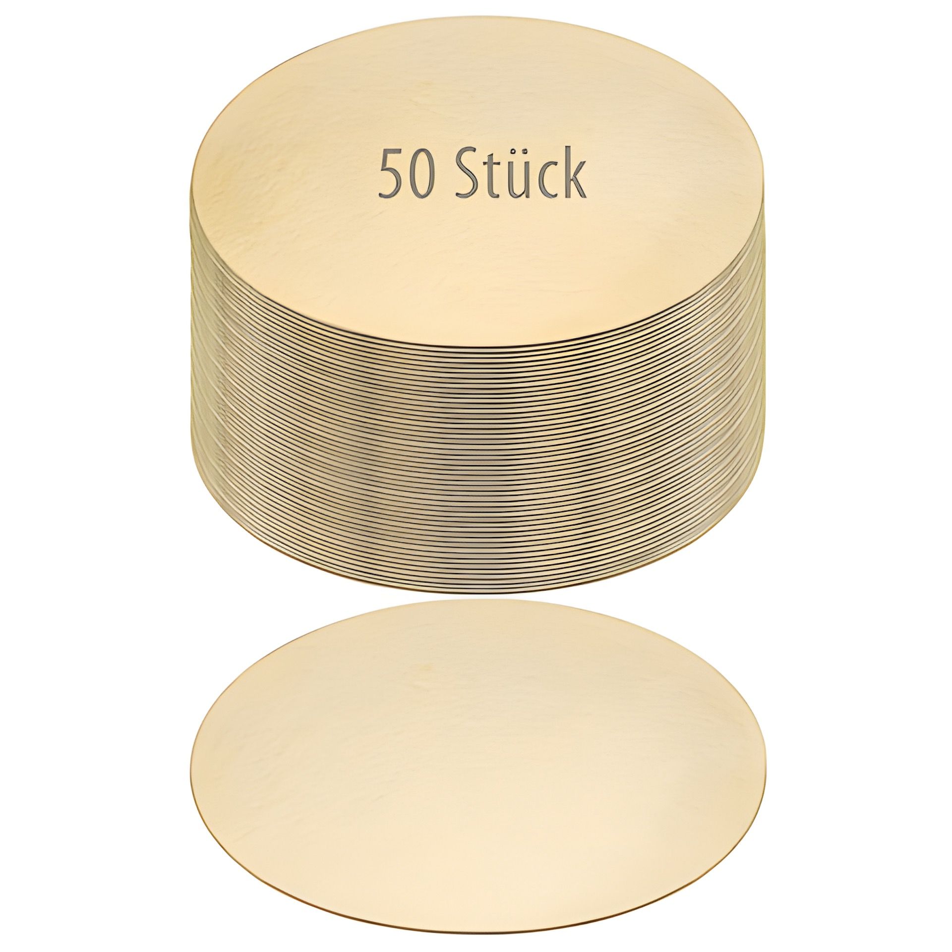 Pappscheibe Ø 200 mm gold/silber,  50 Stück