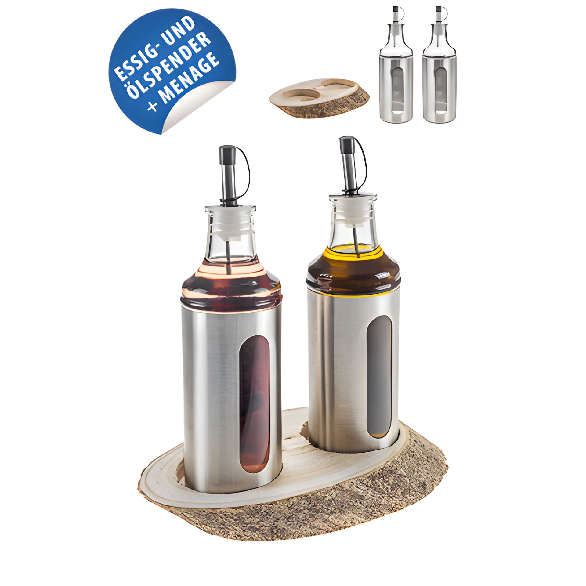 Essig- und Ölspender Menage-Set, 3-teilig
