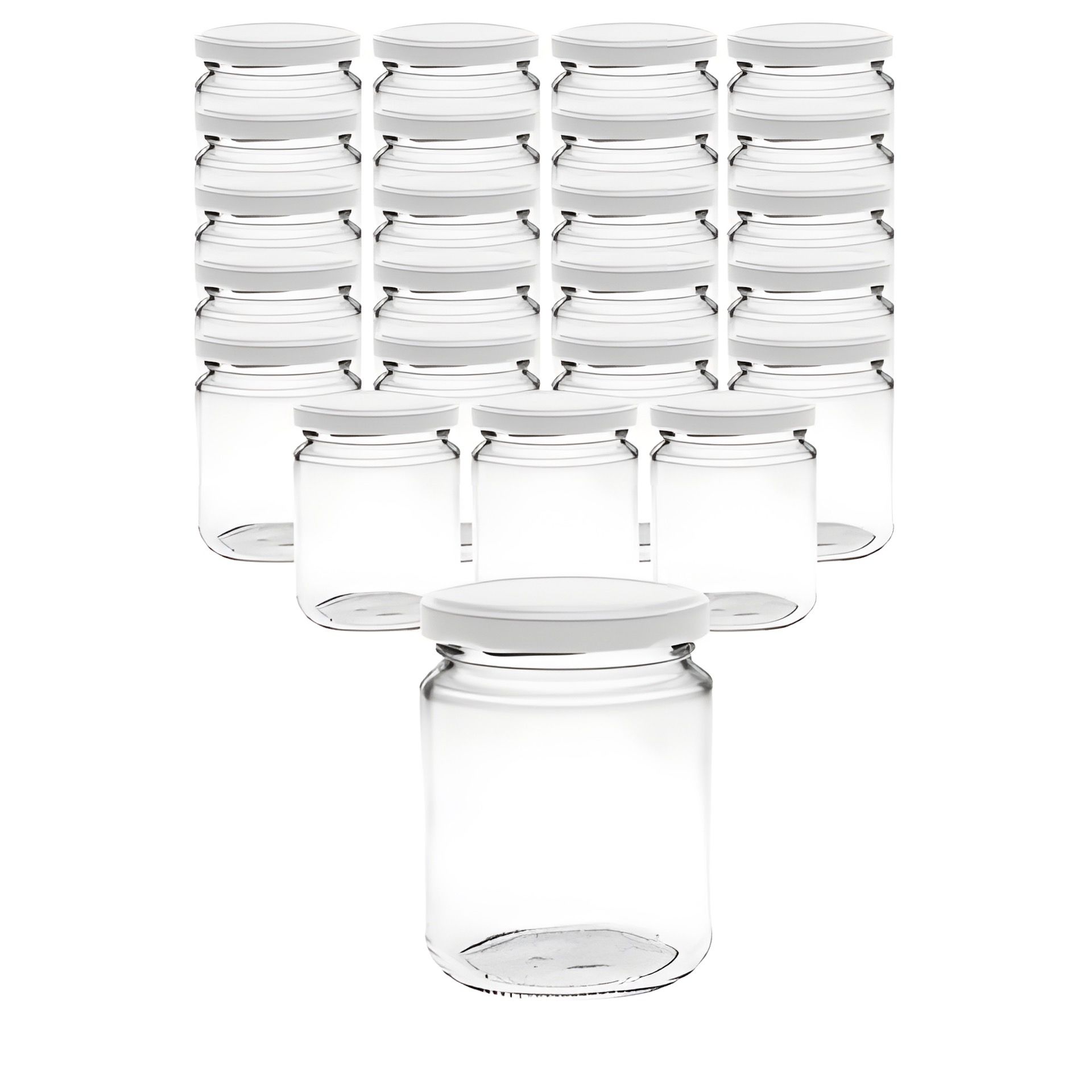 24er Set Rundglas 275 ml mit Deckel weiß