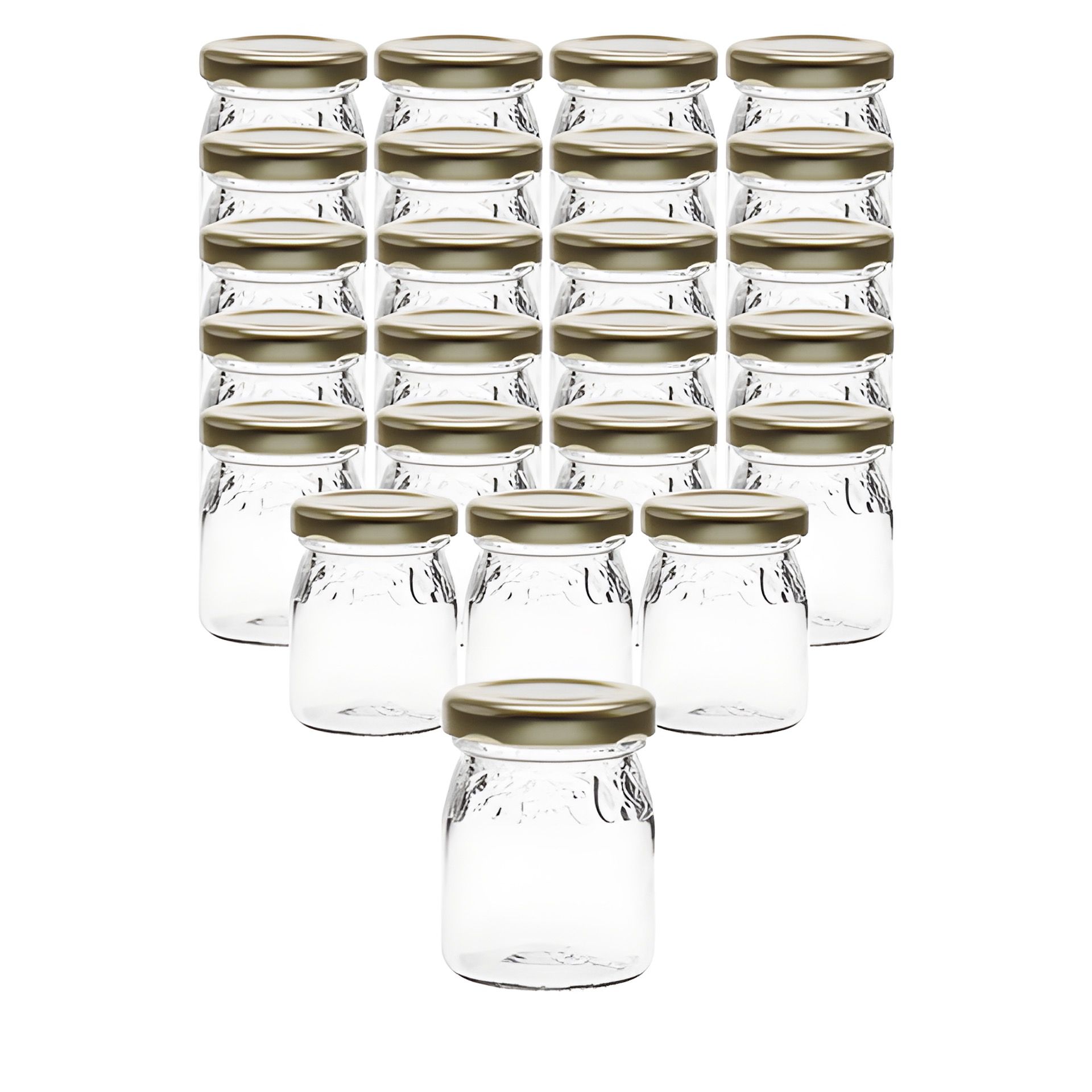 24er Set Schmuckglas 'Fruchtdekor' 50 ml mit Deckel gold