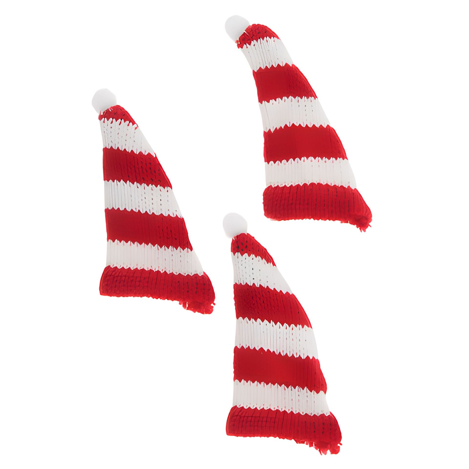 Zipfelmütze rot/weiß gestreift, 3er Pack