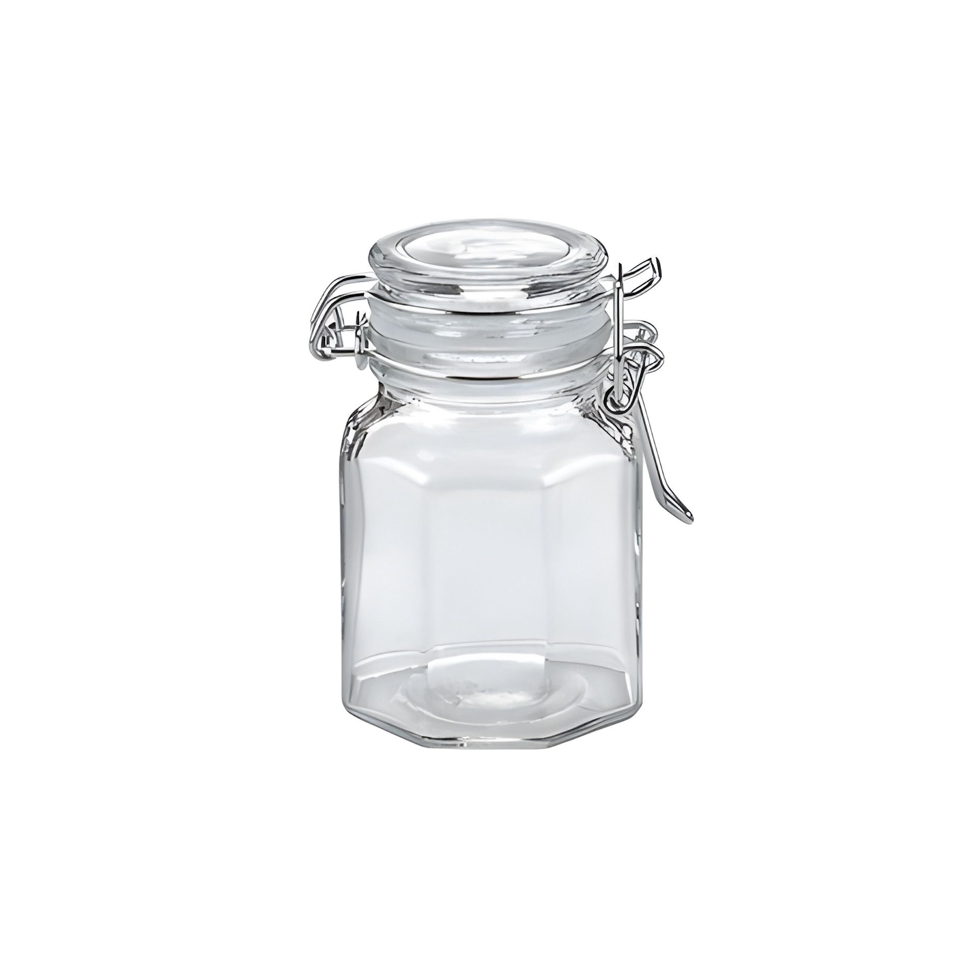Bügelglas  100 ml achteckig