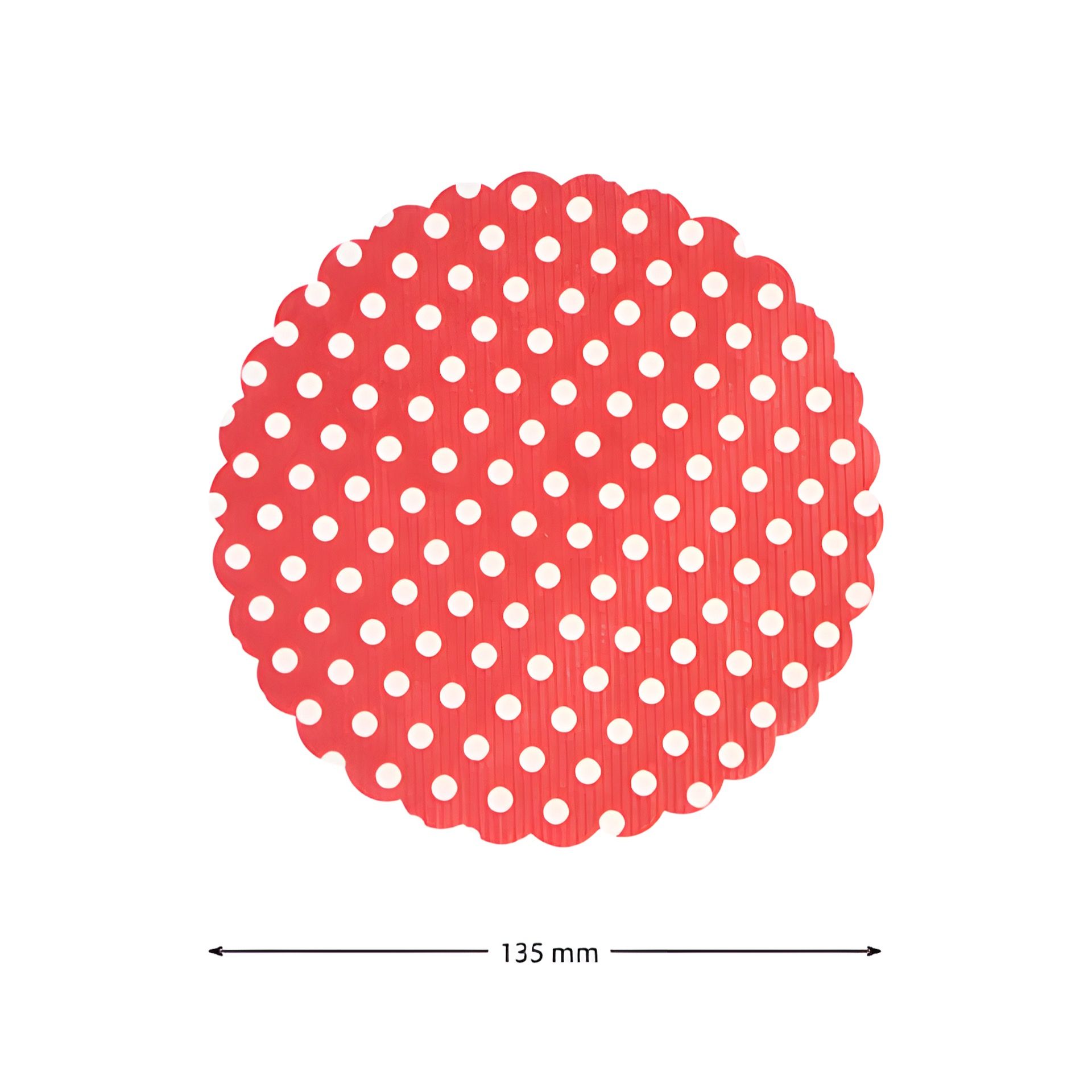 Vliesdeckchen Ø 135 mm rot gepunktet, 10 Stück