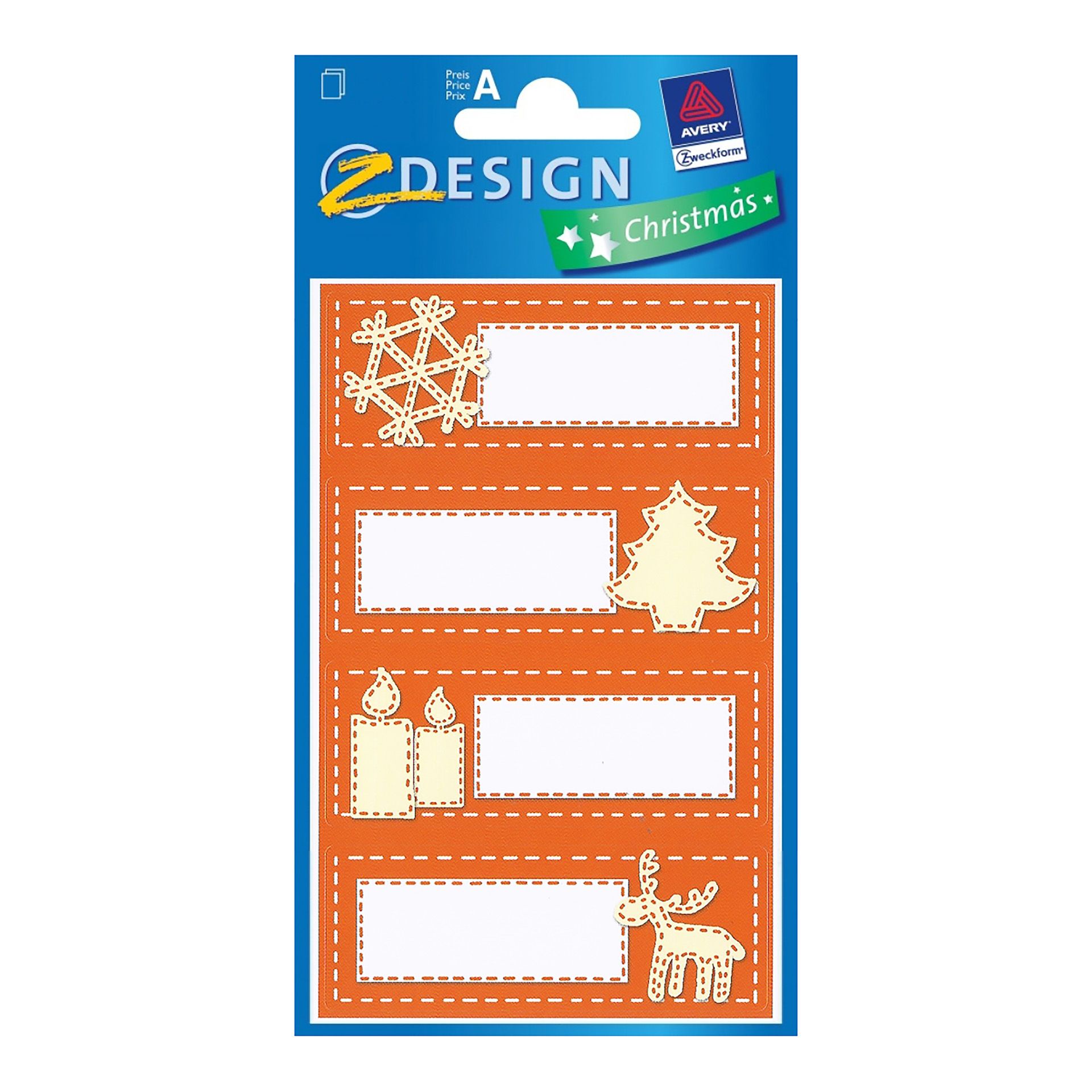 Etiketten 'Weihnachtsmotive' orange