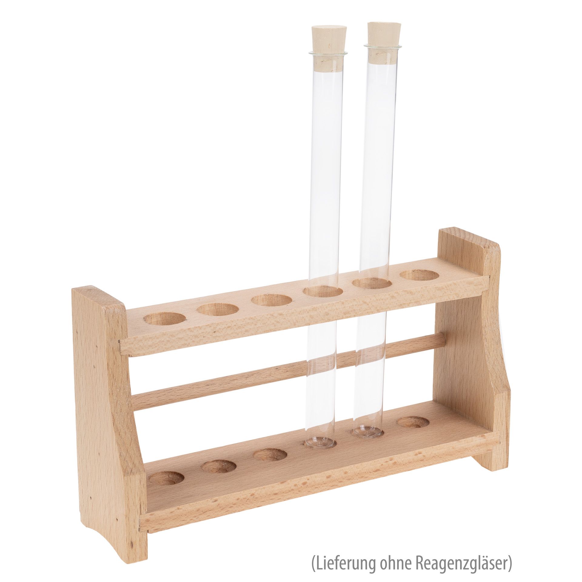 Holzgestell für 6 Reagenzgläser
