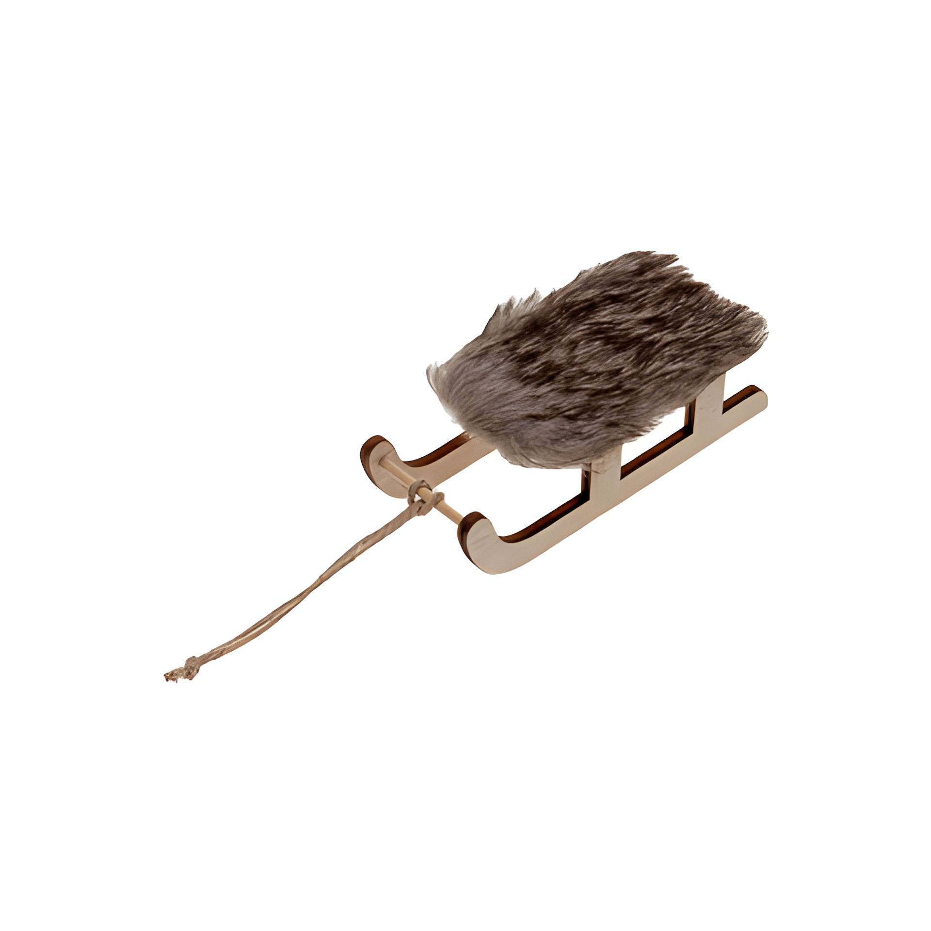 Deko-Schlitten mit Fell, 20 x 8 x 6 cm