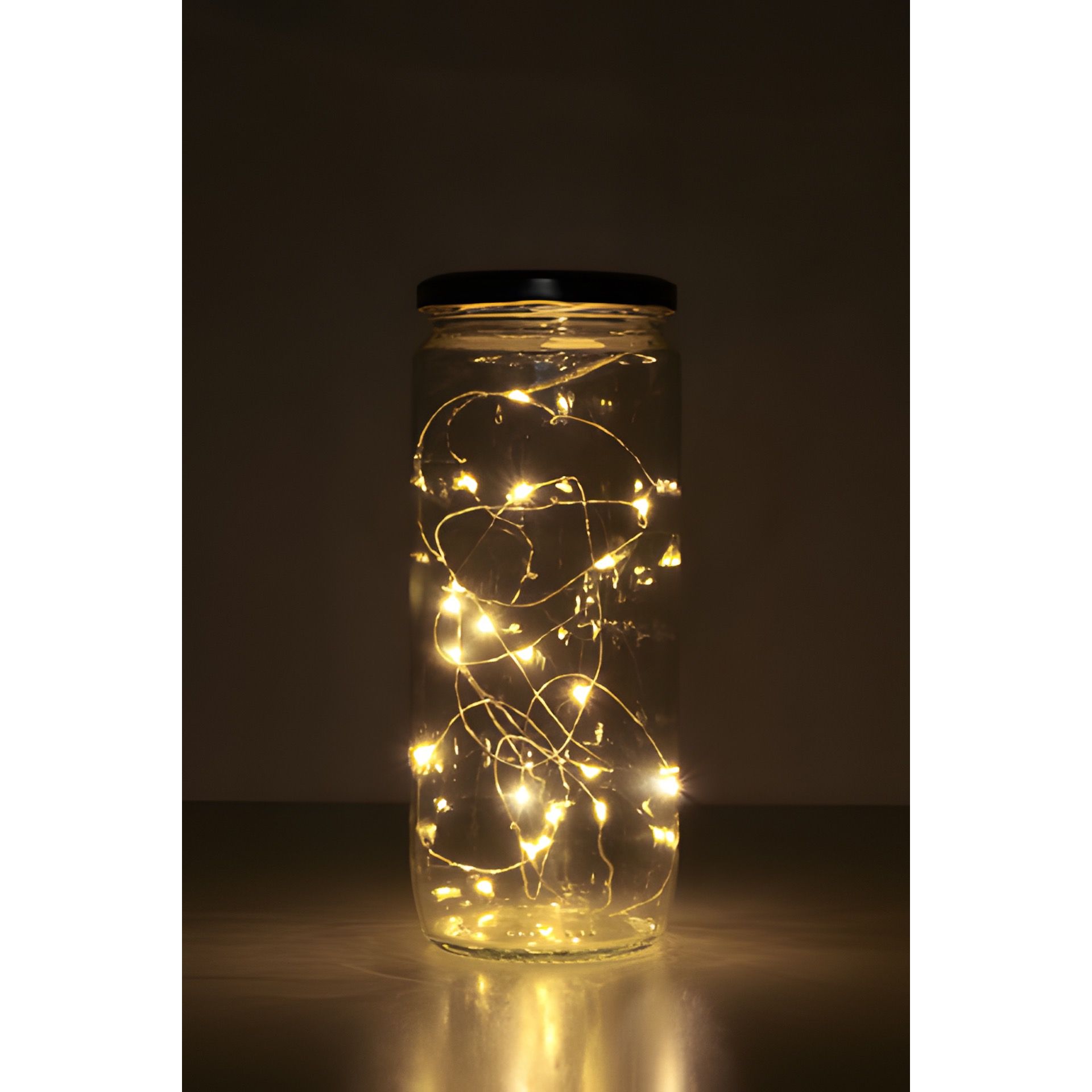 Lichterkette mit 20 LEDs weiß, Minibatteriefach
