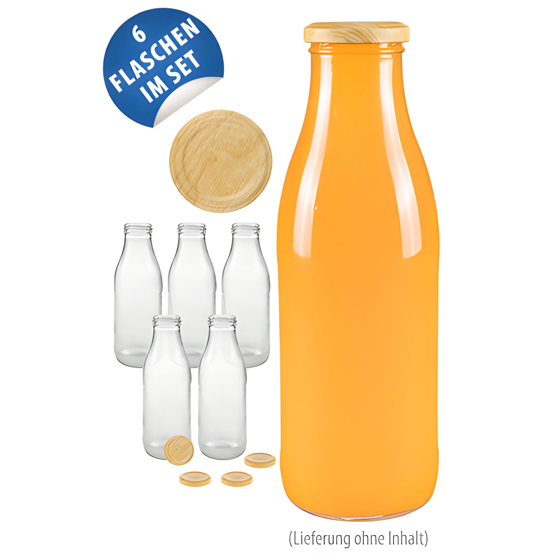 Weithalsflasche 750 ml, 6er Set