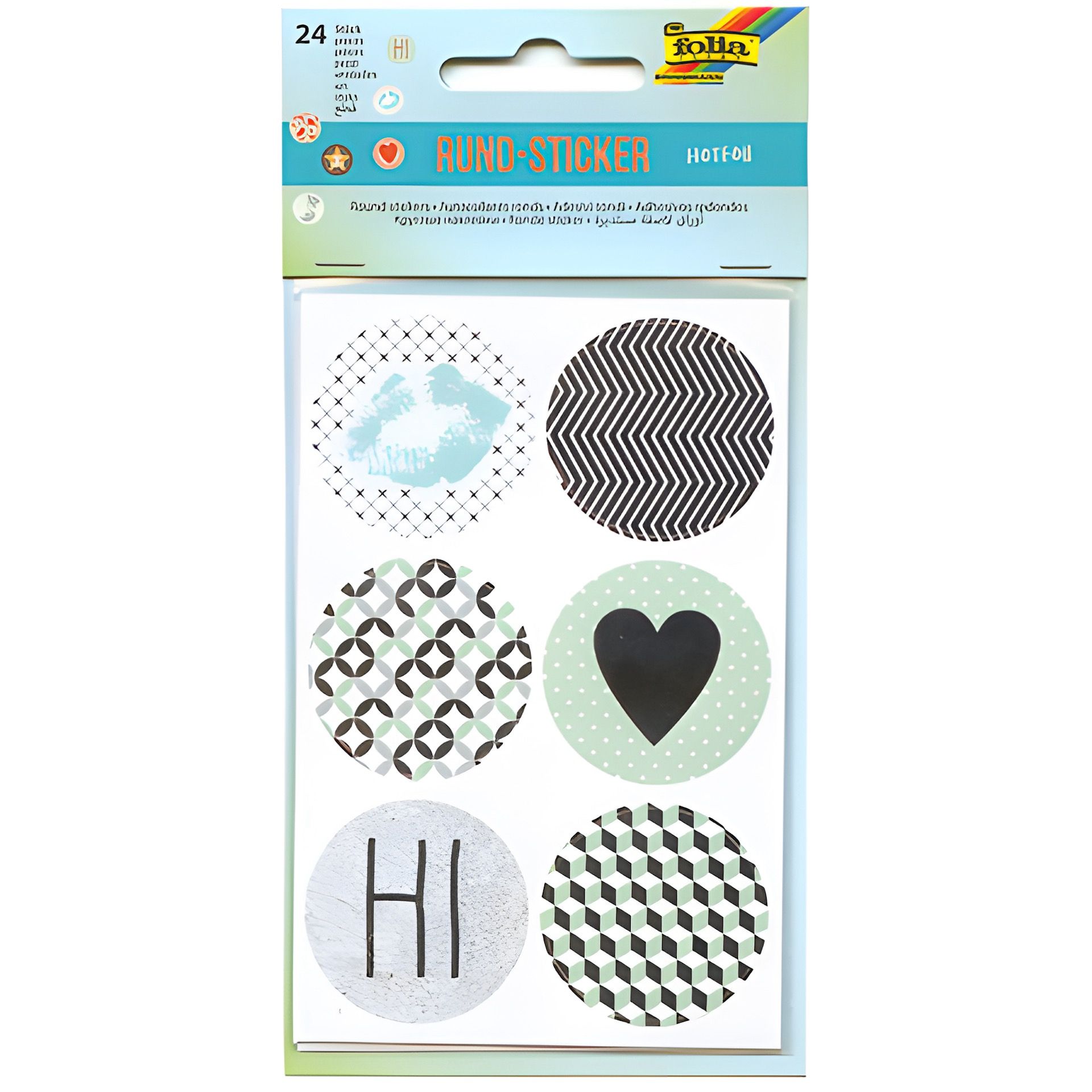 Rund-Sticker 'Hotfoil' Ø 4 cm, 24 Stück