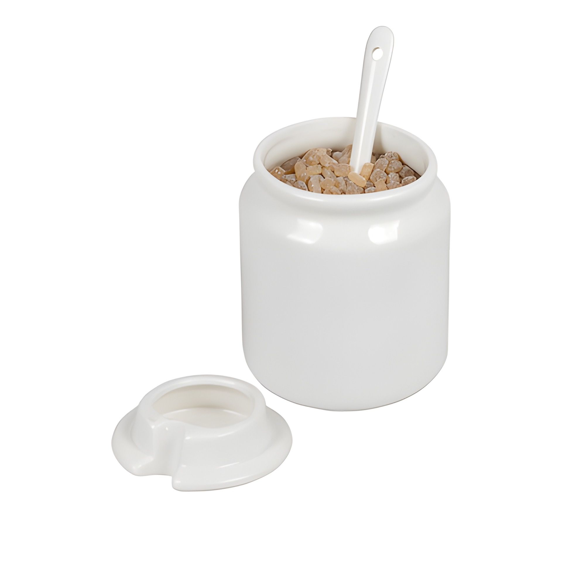 Zuckerdose Keramik weiß, 3-teilig