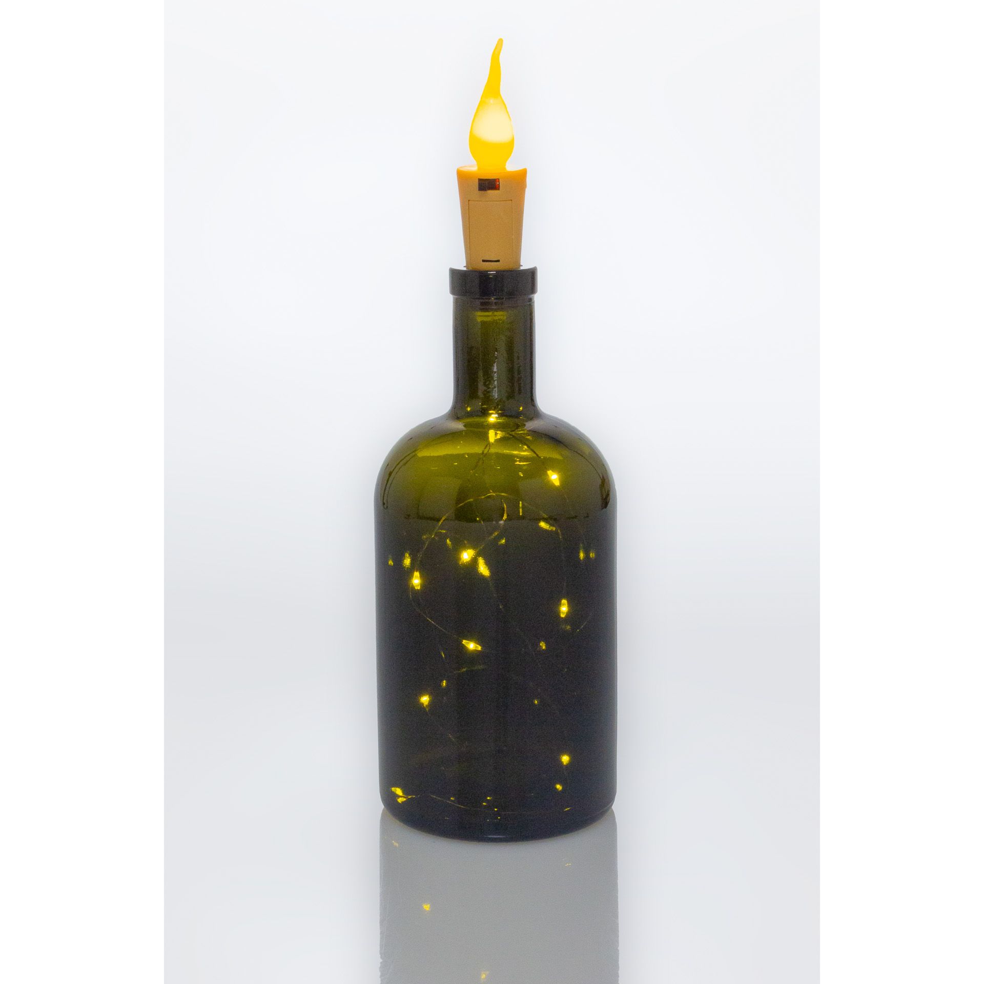 Flaschenlicht 'Flamme' mit 10 LEDs, warmweiß, 2 Stück