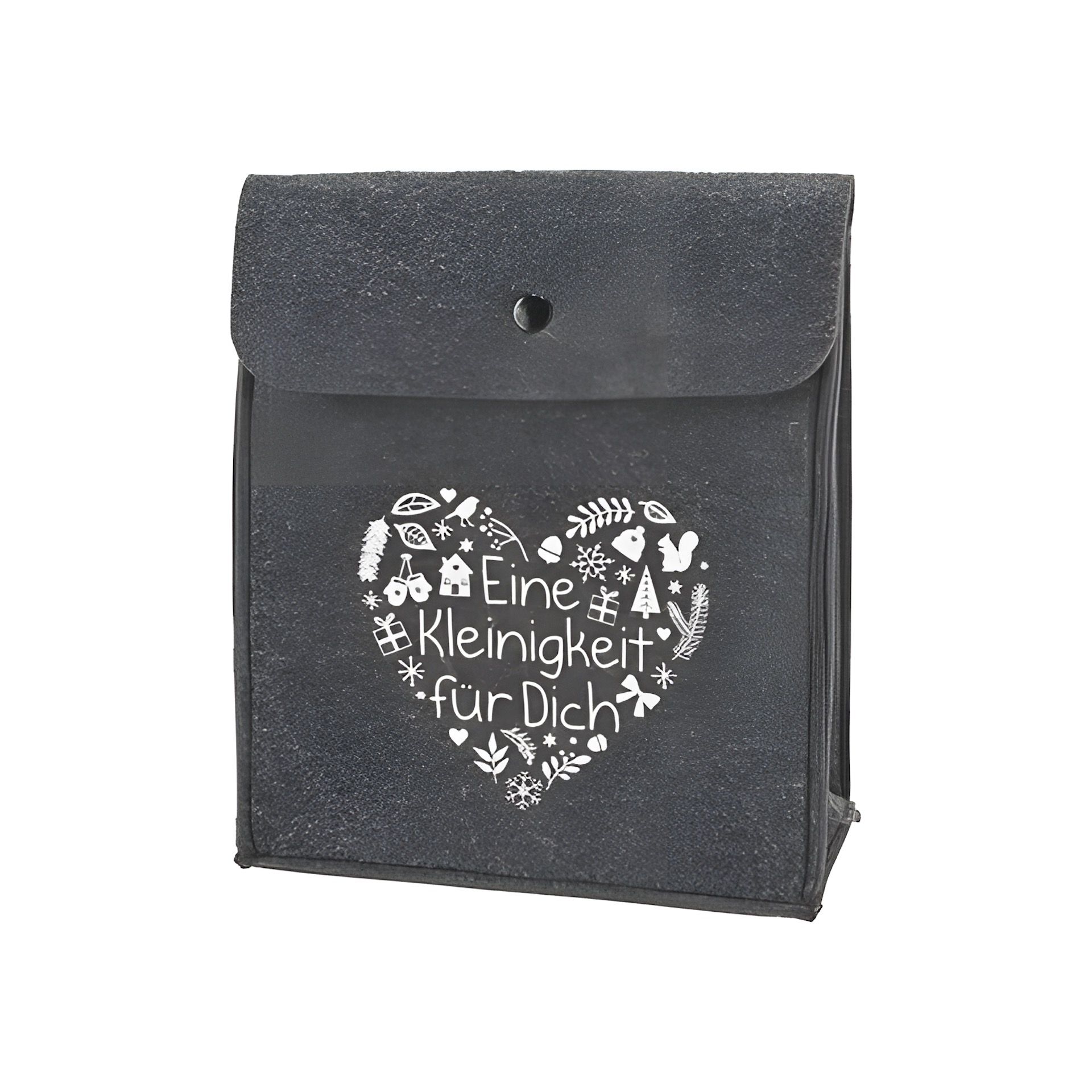 Geschenktasche mit Druckknopf, 20 x 25 cm, anthrazit