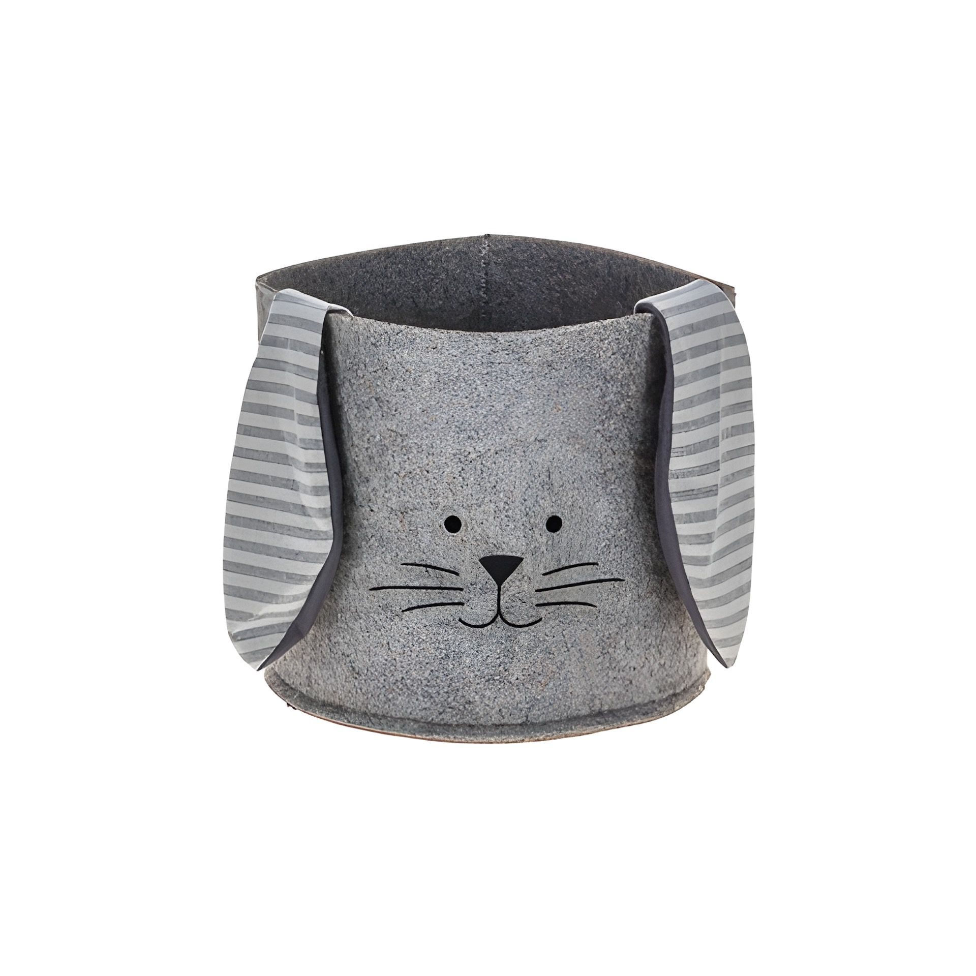 Filzkorb 'Osterhase' Ø 16 cm, grau