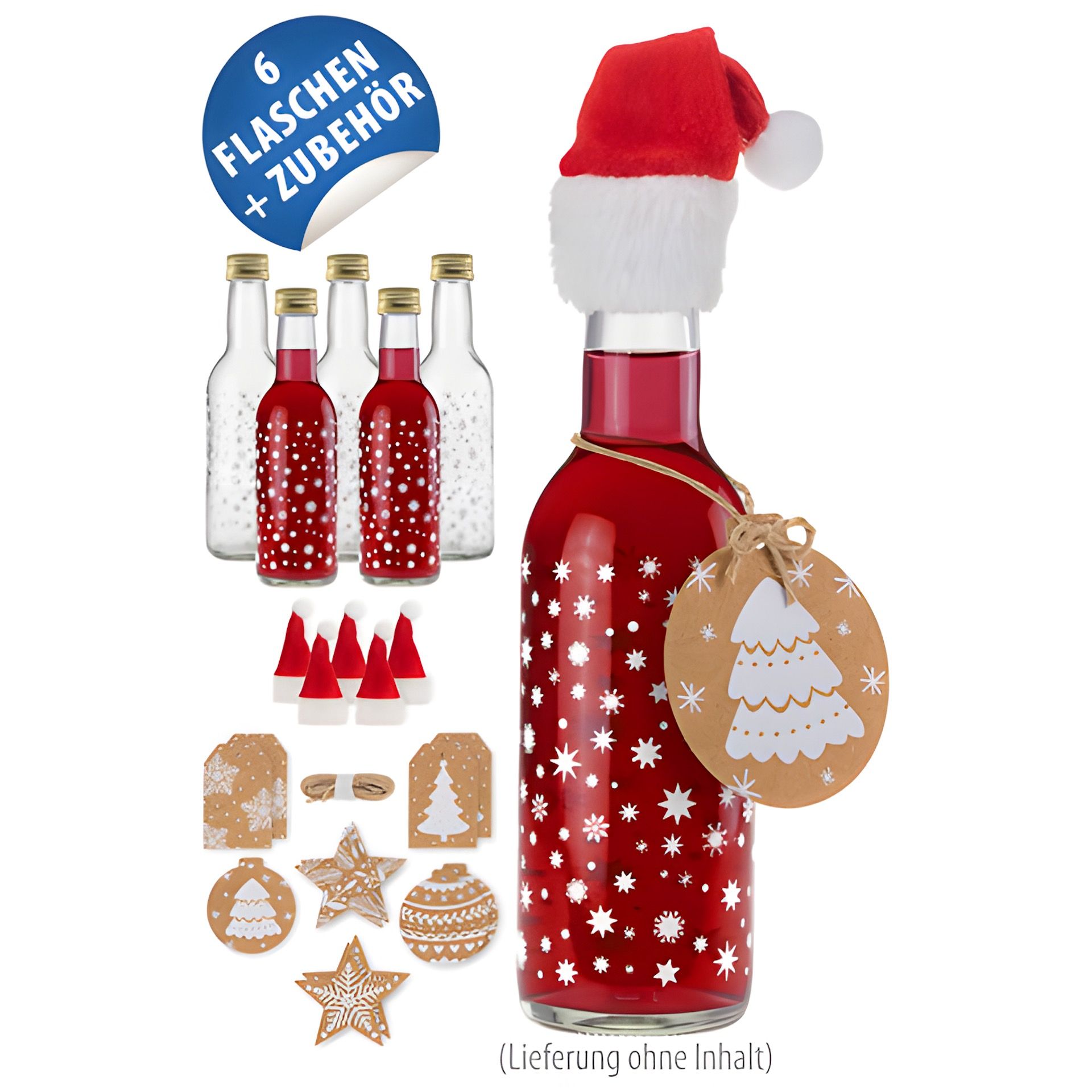 Weihnachtsflasche 'Sterne', 6er Set