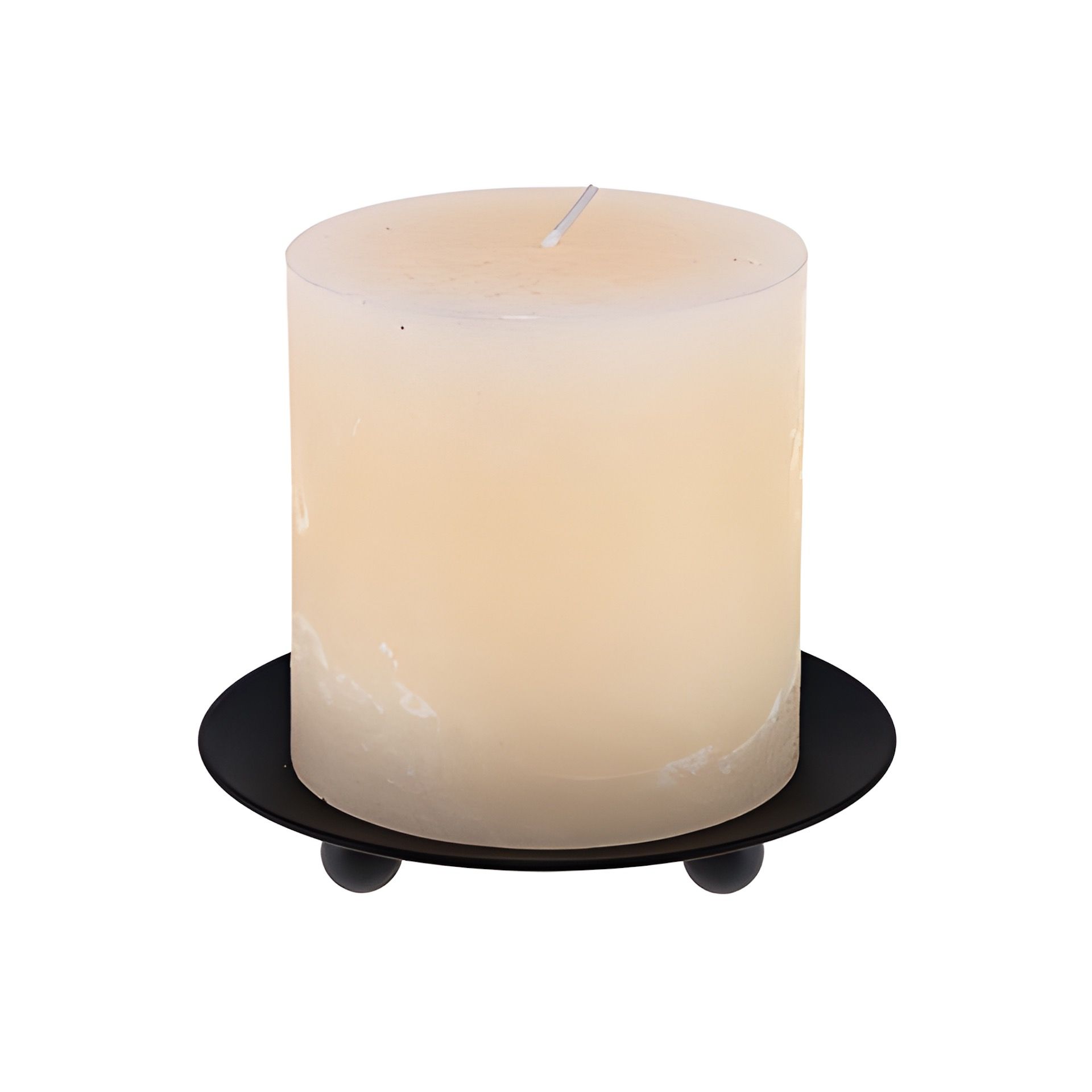 Stumpenkerze 'Rustik' Ø 9 cm, creme