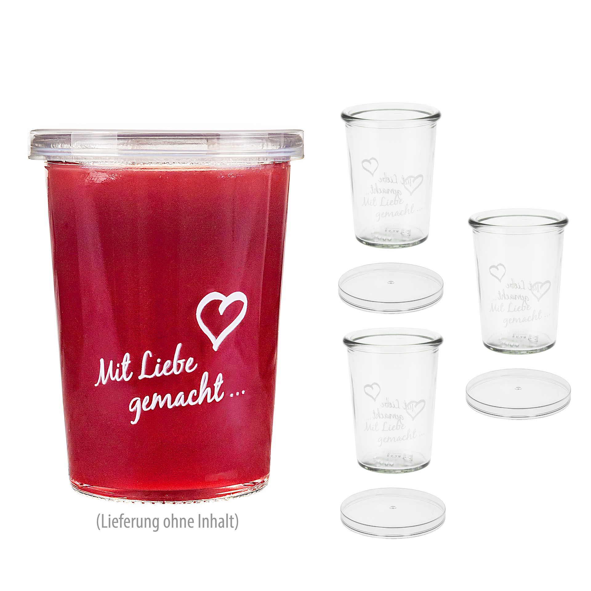 Becherglas 150 ml 'Mit Liebe gemacht', 4er Set