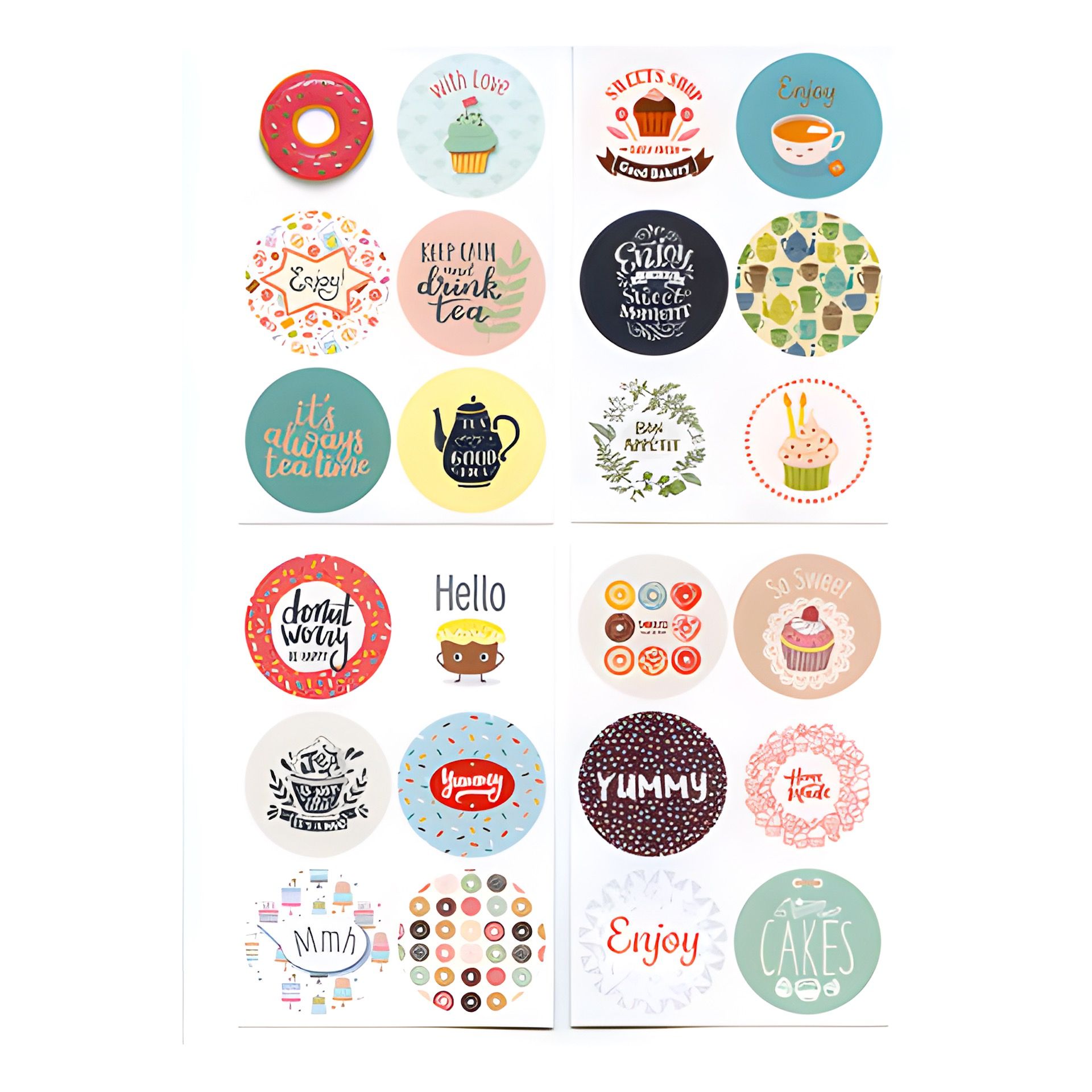 Rund-Sticker 'Tea Time' Ø 4 cm, 24 Stück