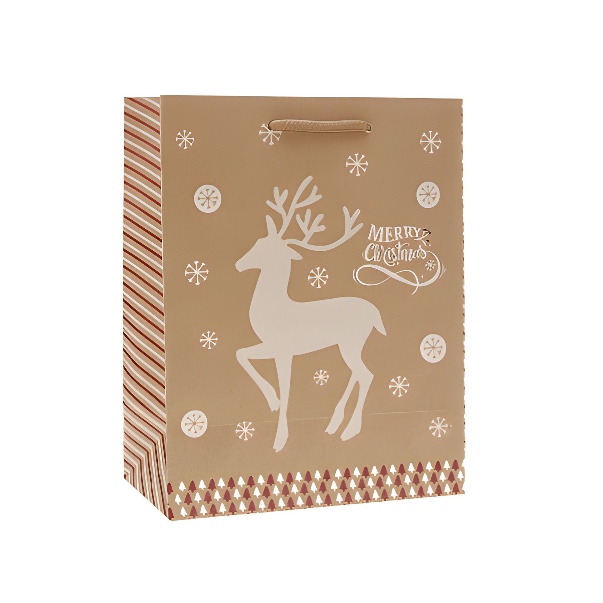 Geschenktüte 'Hirsch und Eiskristalle', mittel