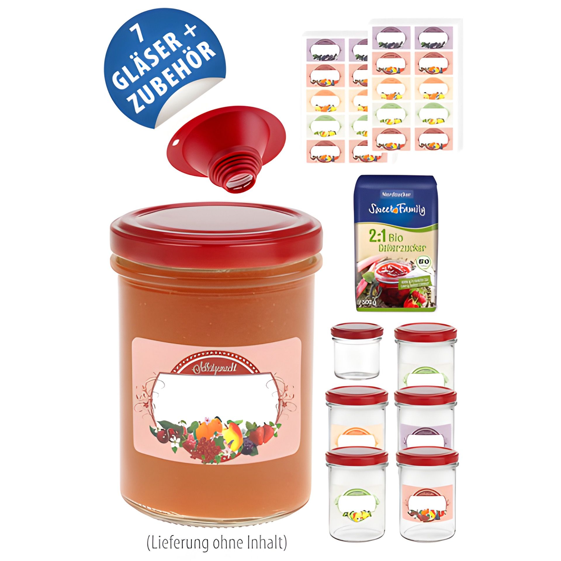 Komplett-Set Sturzglas 230 ml TO 66 rot mit vielen Extras