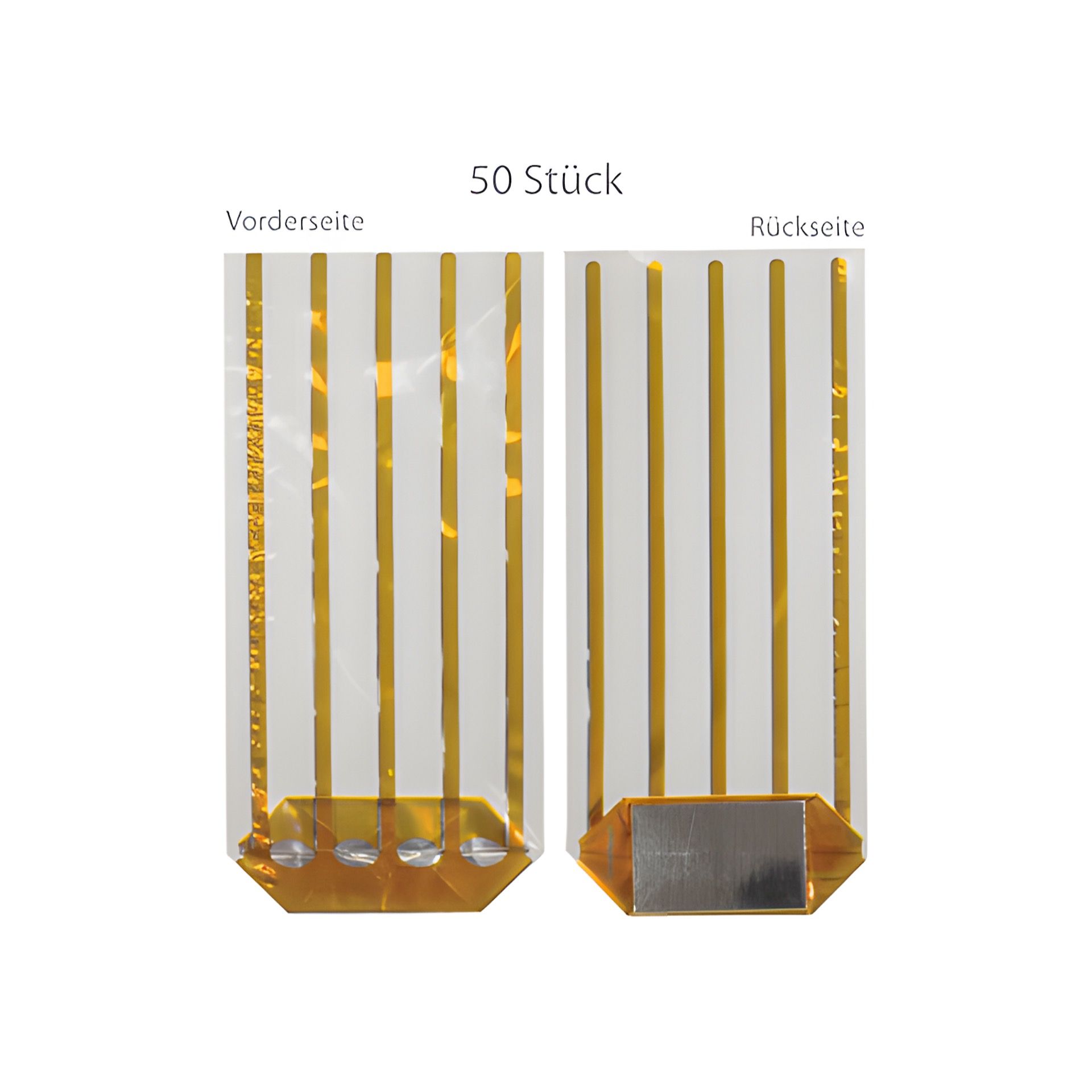Kreuzbodenbeutel 'King gold' 120 x 275 mm,   50 Stück