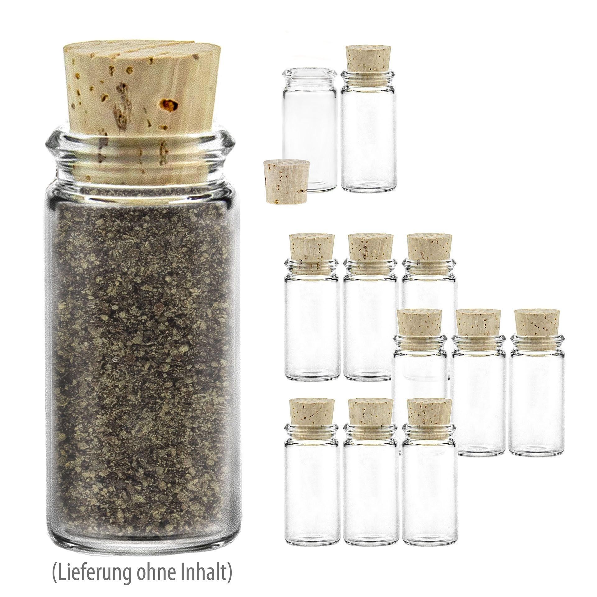 Kleine Glasflasche  5 ml, 12er Set