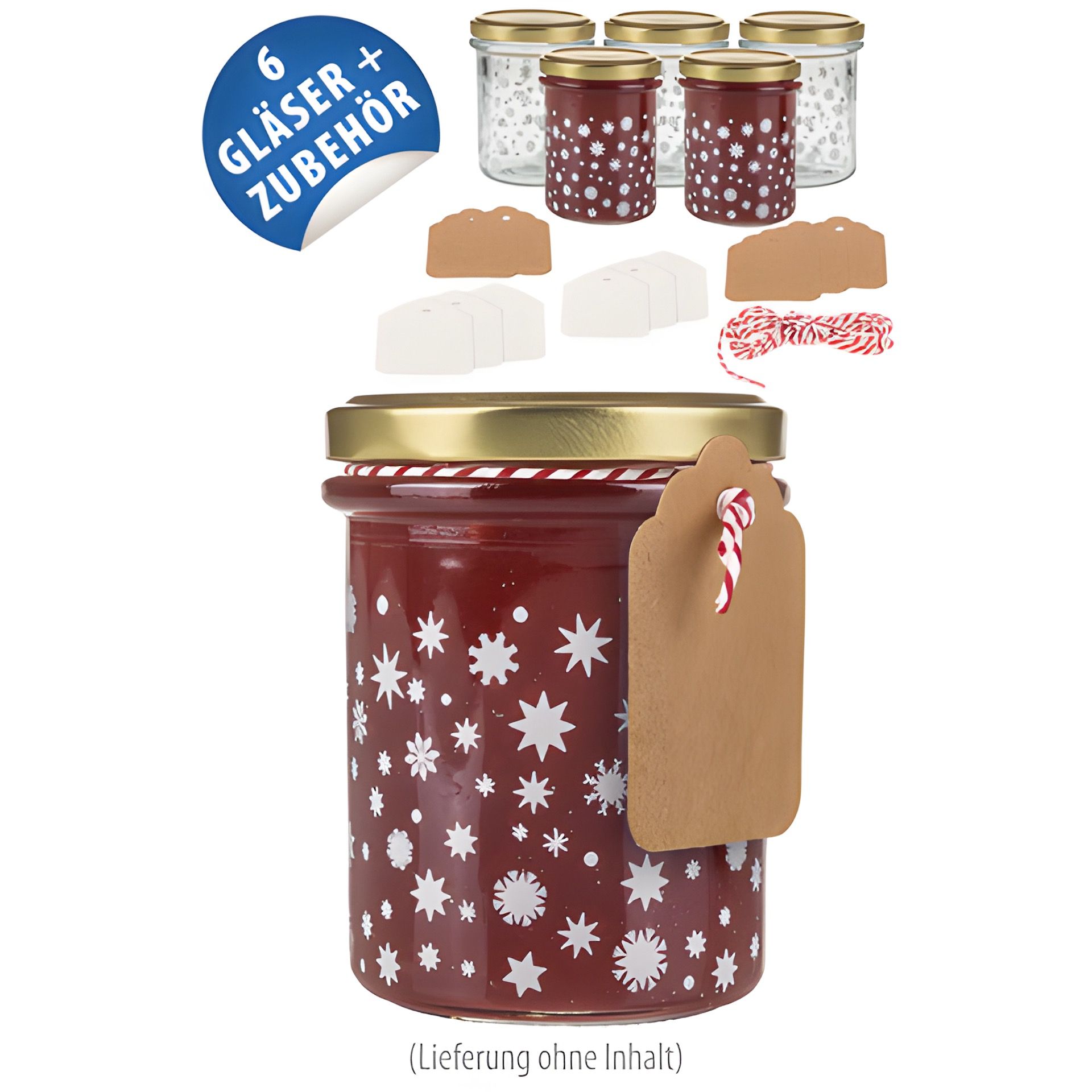 Weihnachtsglas 'Sterne', 6er Set